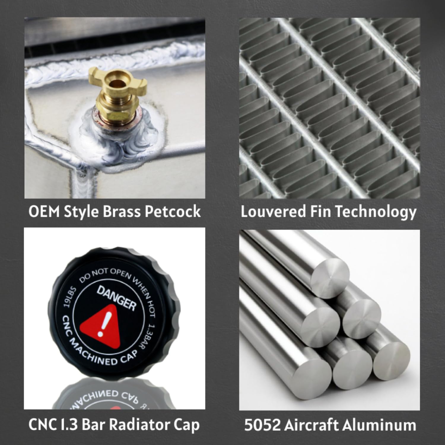 High-Performance 3-Row Aluminum Radiator with Dual 14