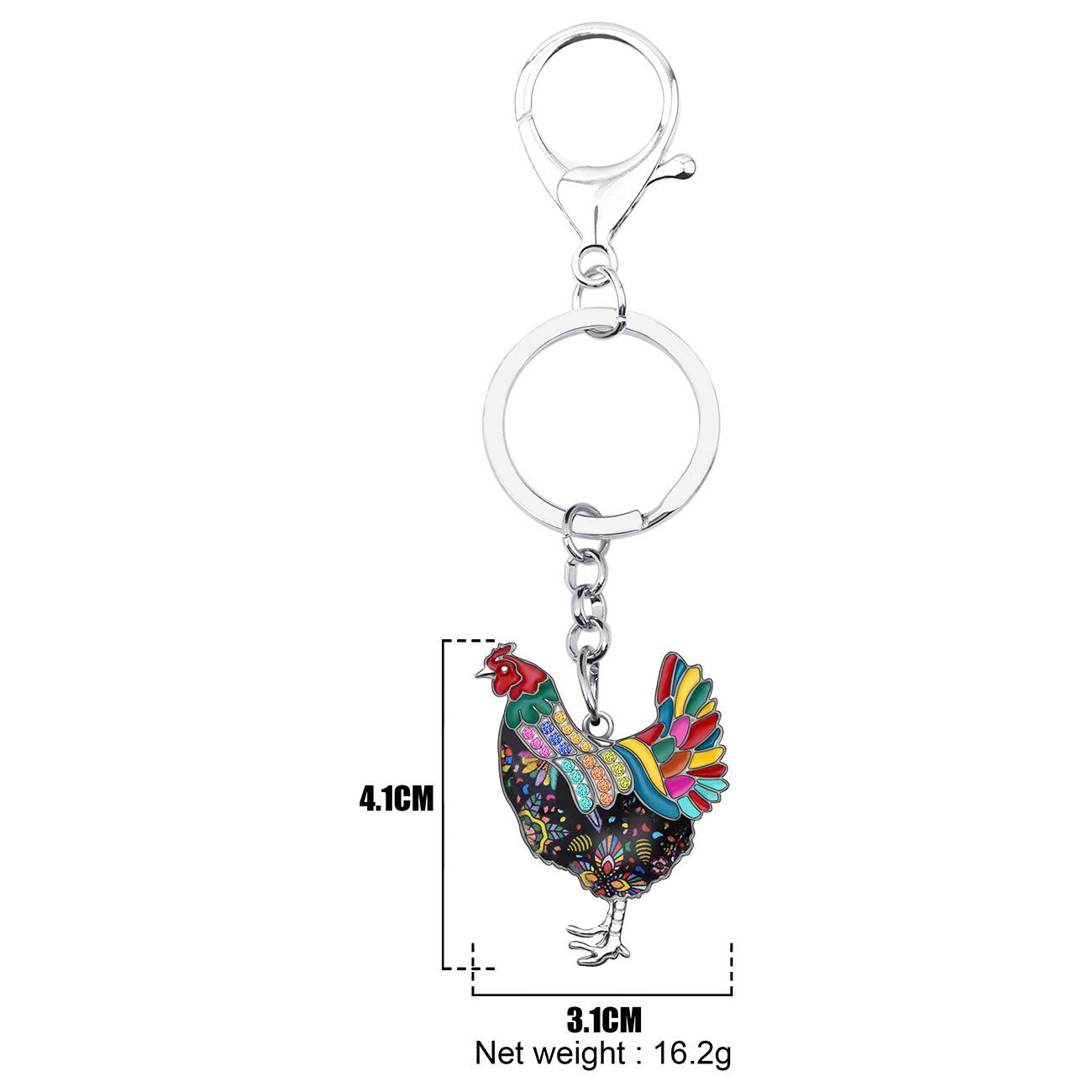 WEVENI Cute Chicken Keychain - Adorable Hen Keyring for Women, Unique Bag & Car Accessories Charm (Perfect Gift for Animal Lovers, Birthday & Friendship Presents)