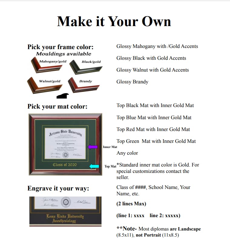 Customizable 12x16 Mahogany/Black 3Art Diploma Frame - Perfect for Graduation, Awards & Office Decor