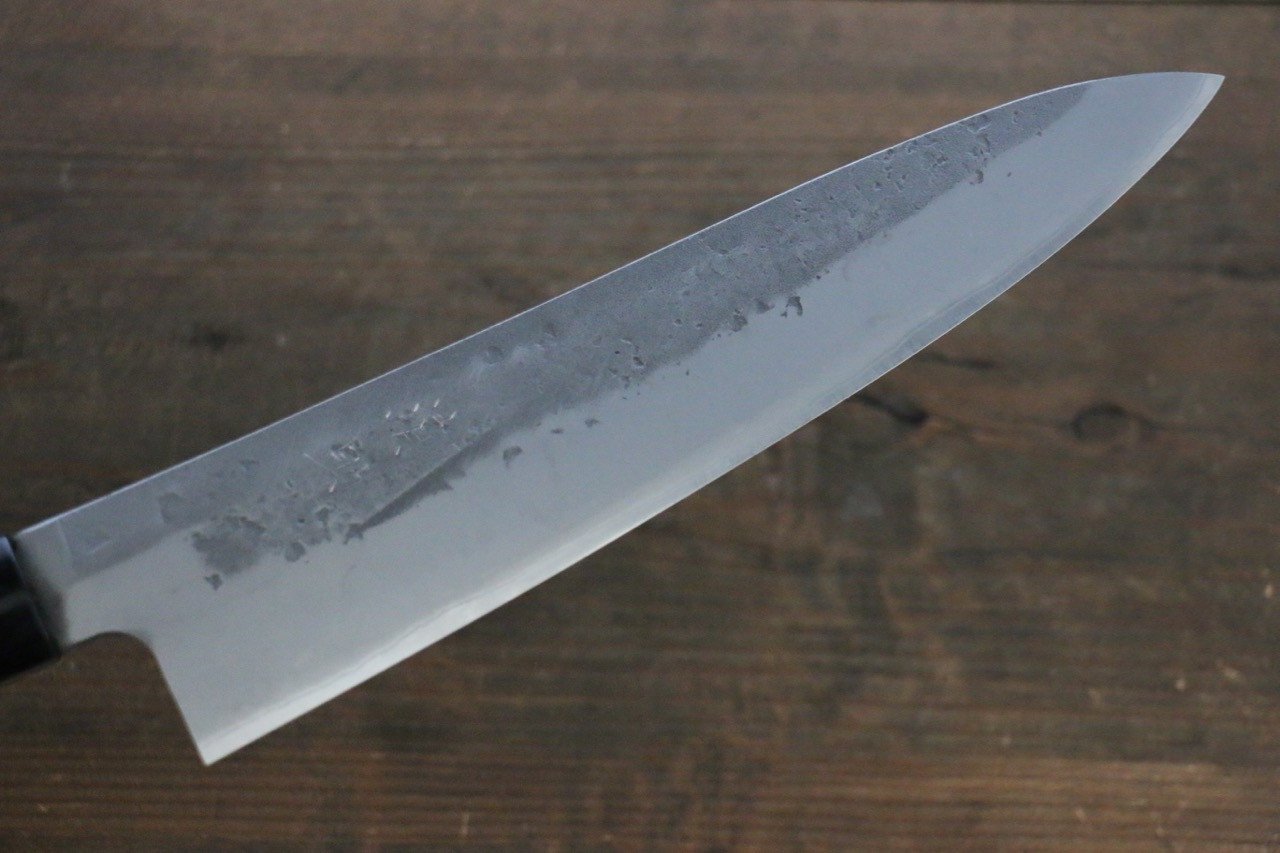 Premium Seisuke Blue Steel No.2 Nashiji Gyuto 210mm Japanese Chef Knife with Chestnut Handle - Perfect for Sushi, Meat Cutting & Professional Kitchen Use