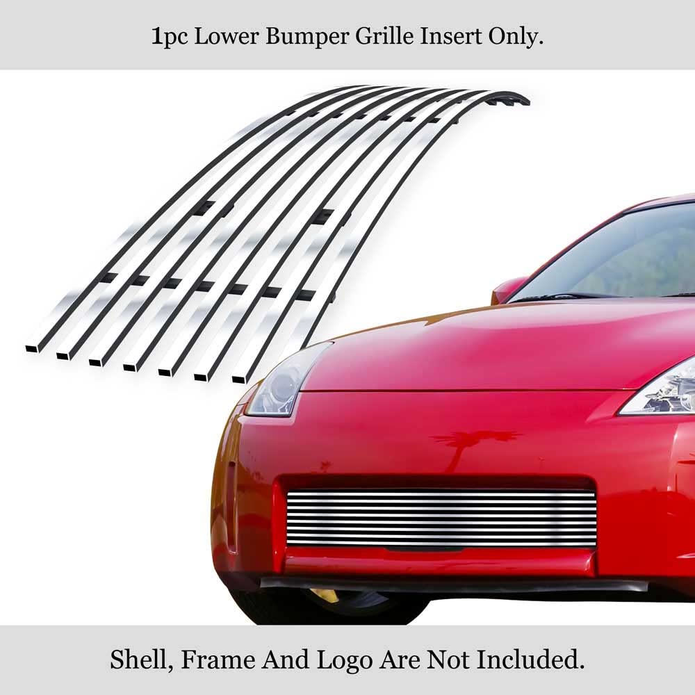 APS Compatible with Nissan 350Z 2003-2005 Lower Bumper Stainless Steel SS Chrome Billet Front Grill Grille Insert N65415A - Upgrade Your Car's Style & Protection for Daily Driving & Car Shows