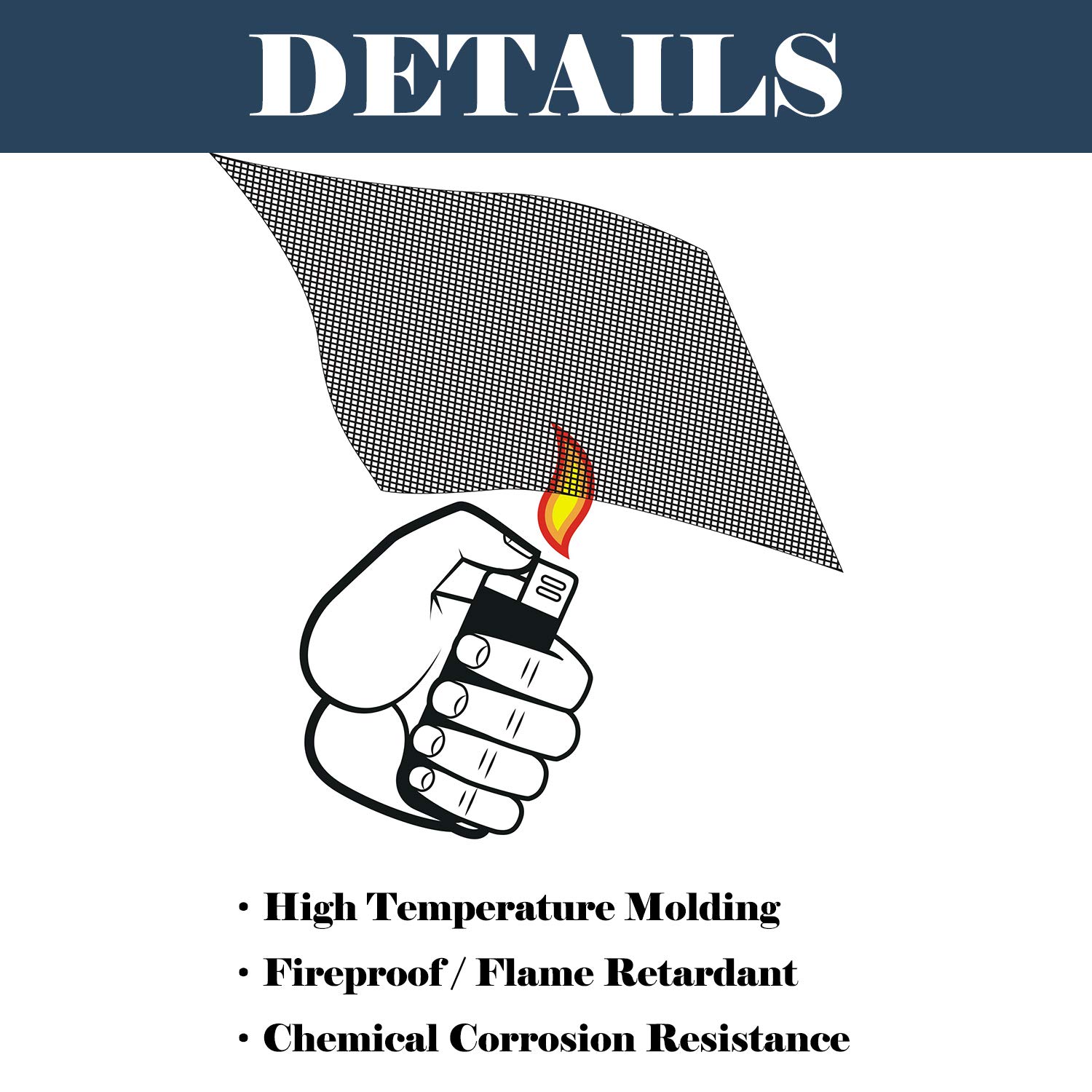 Fiberglass Magnetic Window Screen - Flame Retardant, No Drilling (35