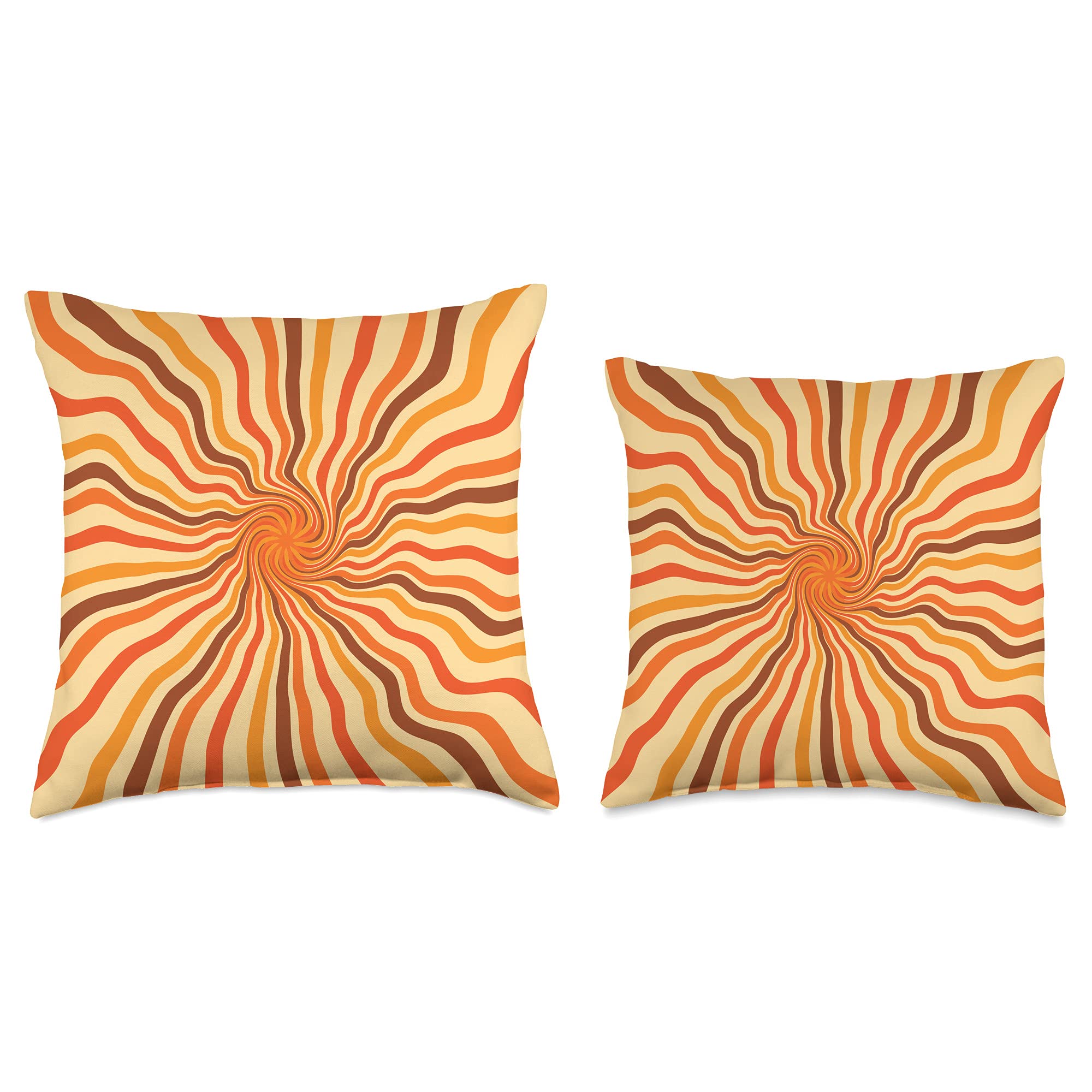Groovy 70s Retro Swirl Throw Pillow - 16x16 Inch Hippie Psychedelic Indie Y2K Decorative Cushion for Living Room, Bedroom & Boho Home Decor