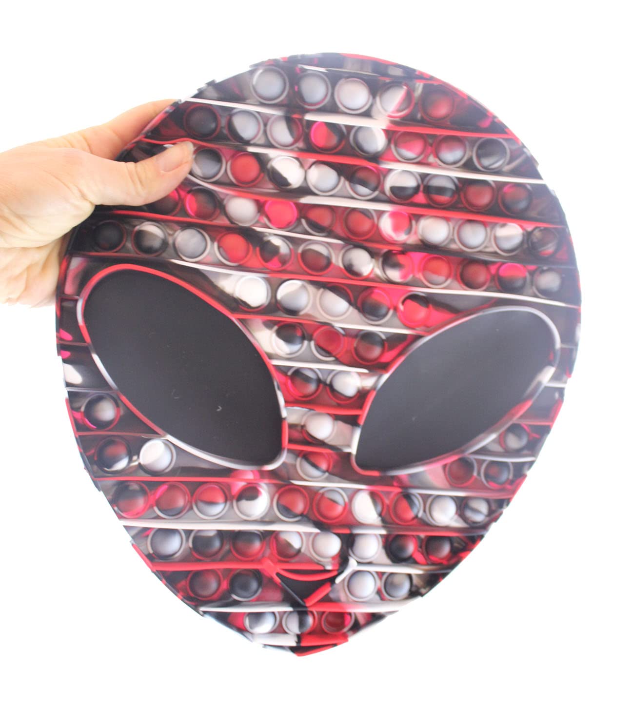 1 RED Jumbo Alien Bubble Pop Fidget Toy - Silicone Push Poke Sensory Stress Relief Toy for Kids & Adults - Anxiety Reducer, ADHD & Autism Helper - Perfect for Office, Classroom & Travel Use