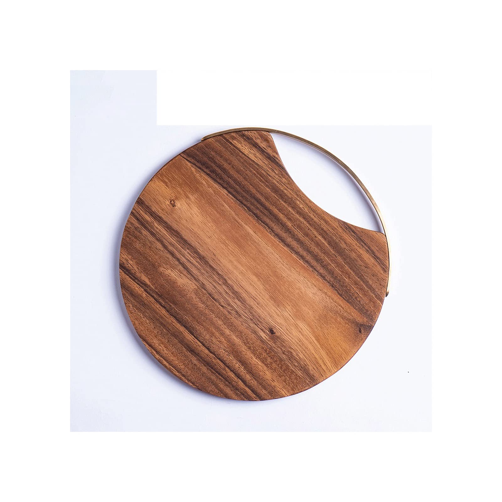 Wangchngqingzb Round Wooden Cutting Board - Retro Pizza, Sushi & Bread Chopping Block with Handle - Natural Wood Kitchen Food Tray - Perfect for Food Prep, Serving & Photography Props