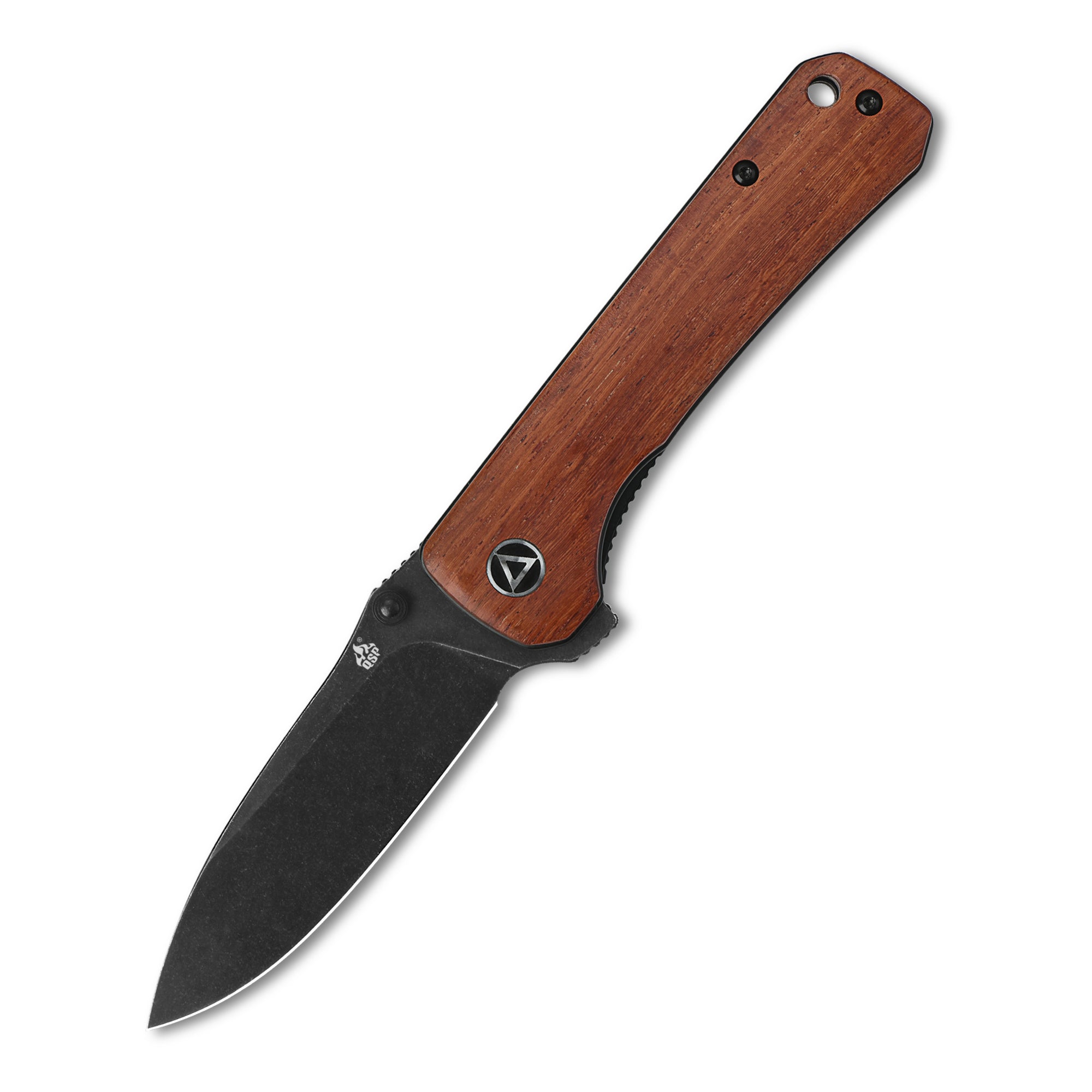 QSP Hawk Liner Lock Pocket Knife - 14C28N Stainless Steel Blade & Mkuruti Wood Handle - EDC Folding Knife for Camping, Hiking, and Outdoor Survival
