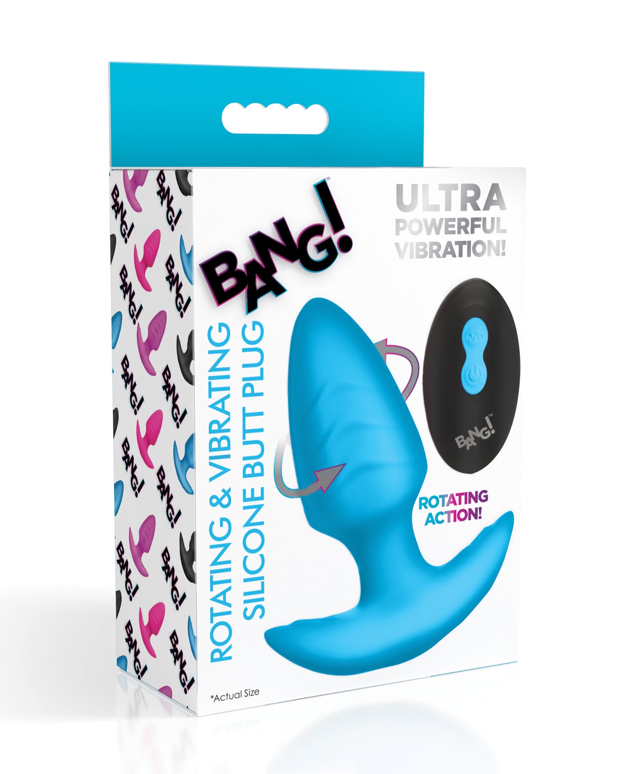 Remote Control Rechargeable Silicone Butt Plug - Rotating & Vibrating Anal Toy for Men & Women, Waterproof & Quiet for Solo Play or Couples Use - Blue