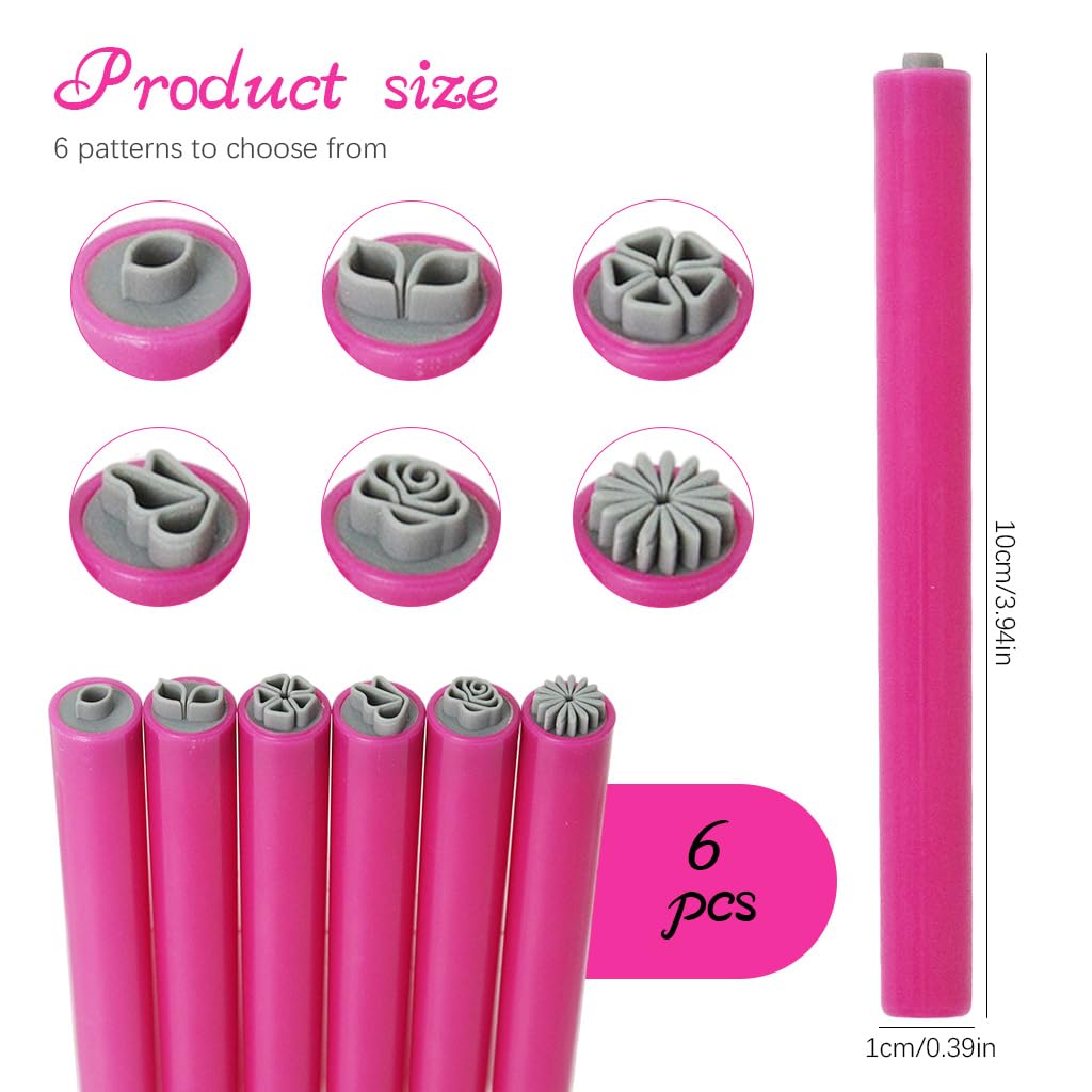 MAYCREATE® 6Pcs Reusable Floral Nail Art Stamps - DIY Nail Decal Kit with Plastic Charm Stamps for Easy Nail Stamping | Perfect for Home Manicures, Salon Nail Art & Gift Ideas