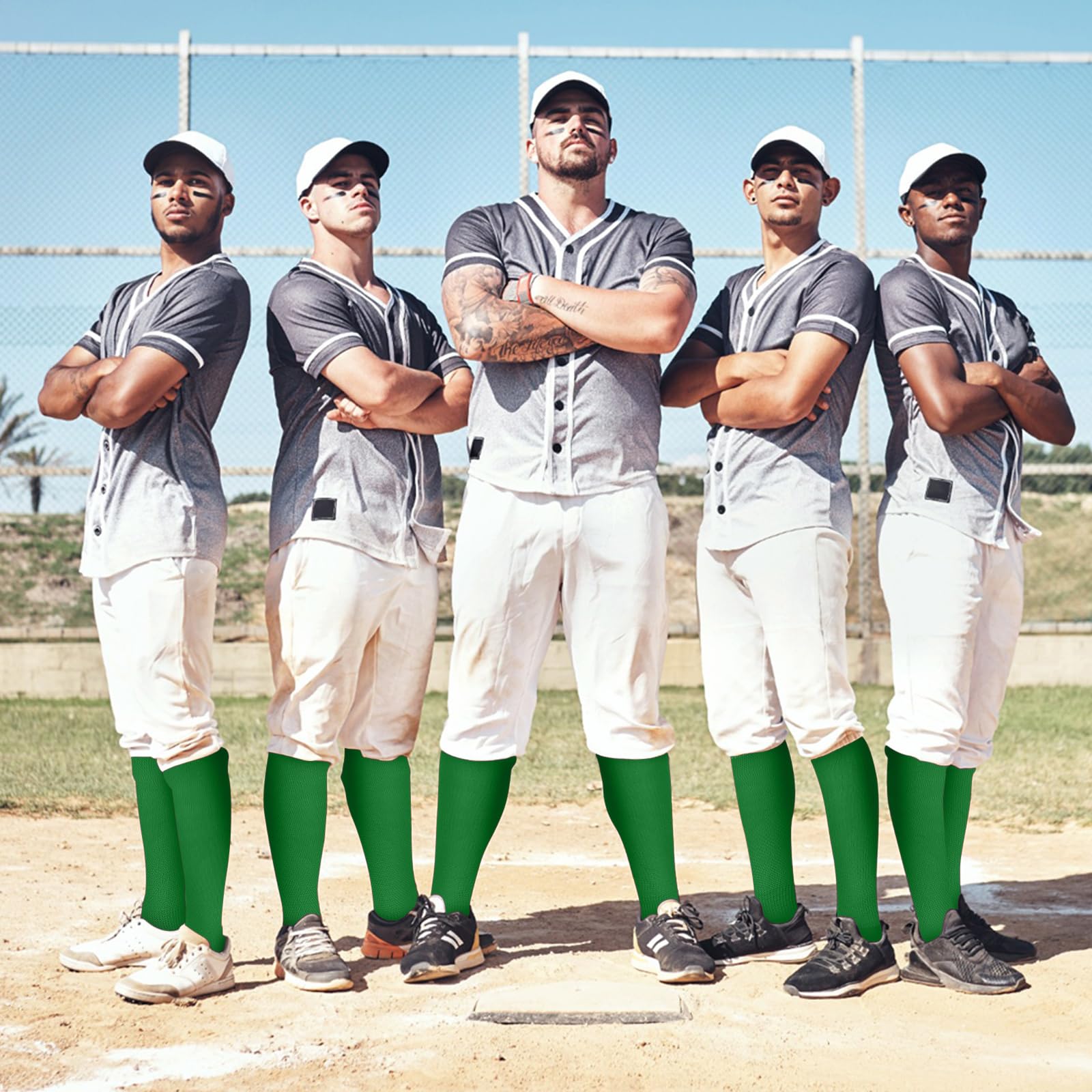 Zhanmai Adjustable Baseball Belt & Softball Socks Combo Set - Elastic Waistband for Youth Boys Girls & Adults - Perfect for Baseball Games, Practice & Team Uniforms