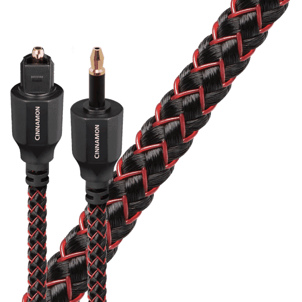 AudioQuest Cinnamon Optilink TOSLINK Digital Optical Audio Cable - High-Performance Fiber Optic Cable for Home Theater, Sound Bar & Gaming Systems