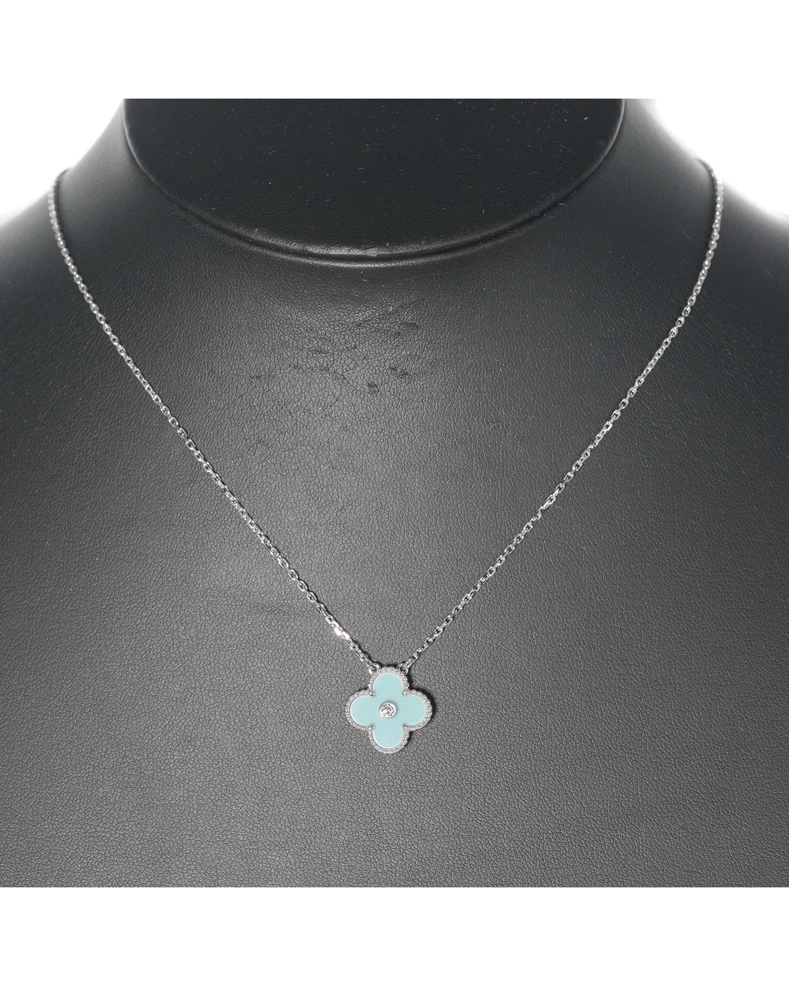 Alhambra Necklace Turquoise Flower Pendant - Elegant Floral Jewelry for Women - Perfect for Weddings, Parties & Everyday Wear
