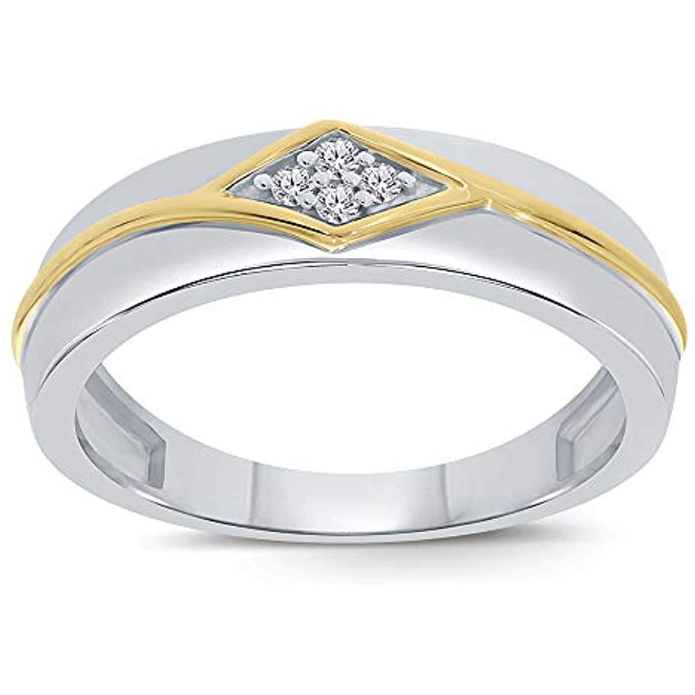 14K Two-Tone Gold Over 925 Sterling Silver Pear & Round Cut White Diamond Trio Wedding Engagement Ring Set for Men & Women - Perfect for Proposals, Anniversaries & Bridal Jewelry