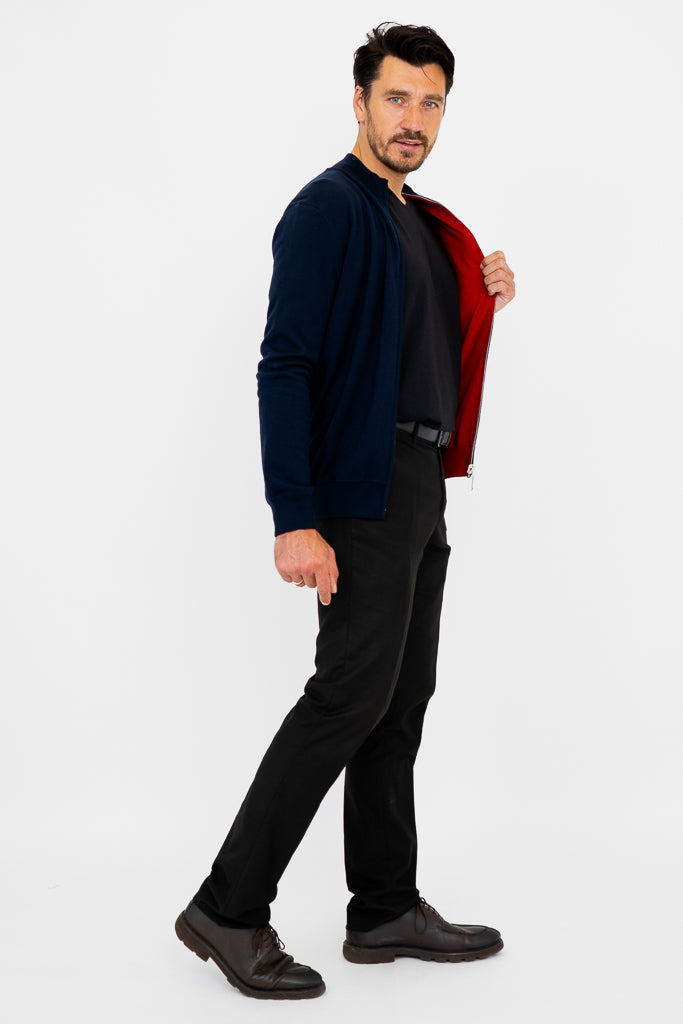 Premium Merino Wool Joey Sweater in Navy Blue - Soft & Warm Winter Pullover for Men & Women - Perfect for Office, Travel & Casual Outings