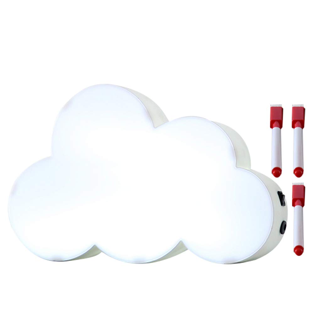 Amosfun LED Lighted Message Board - Dry Erase Cloud Memo Board with 3 Markers, Personalized Home & Office Decor - Perfect for Wall Mounting or Tabletop Display - Great for Bedrooms, Kitchens, and Workspaces