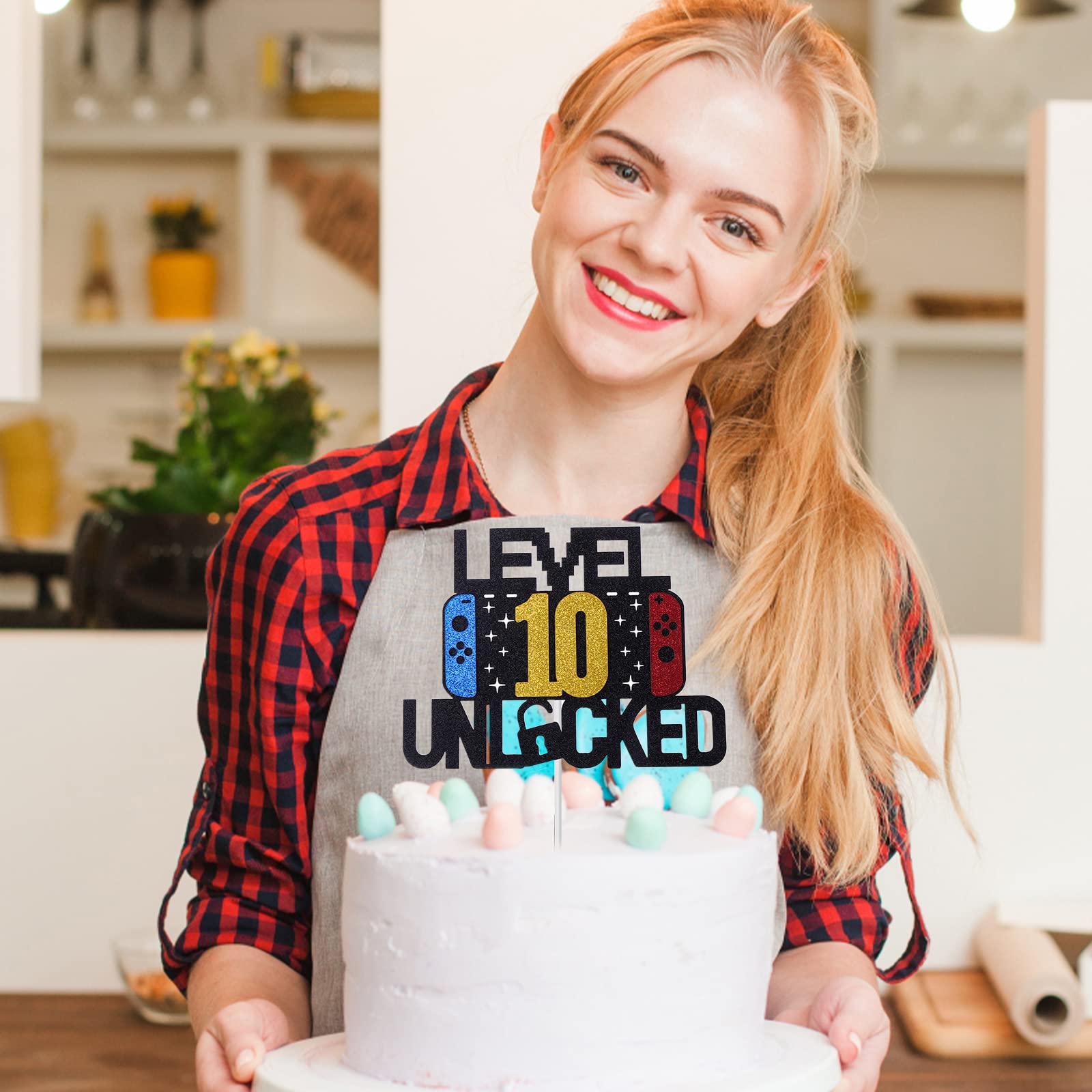 Personalized 10th Birthday Cake Topper - Gaming Theme Party Decorations for Boys & Kids - Happy Birthday Cake Decor for Video Game Lovers - Perfect for Birthday Parties & Gaming Celebrations