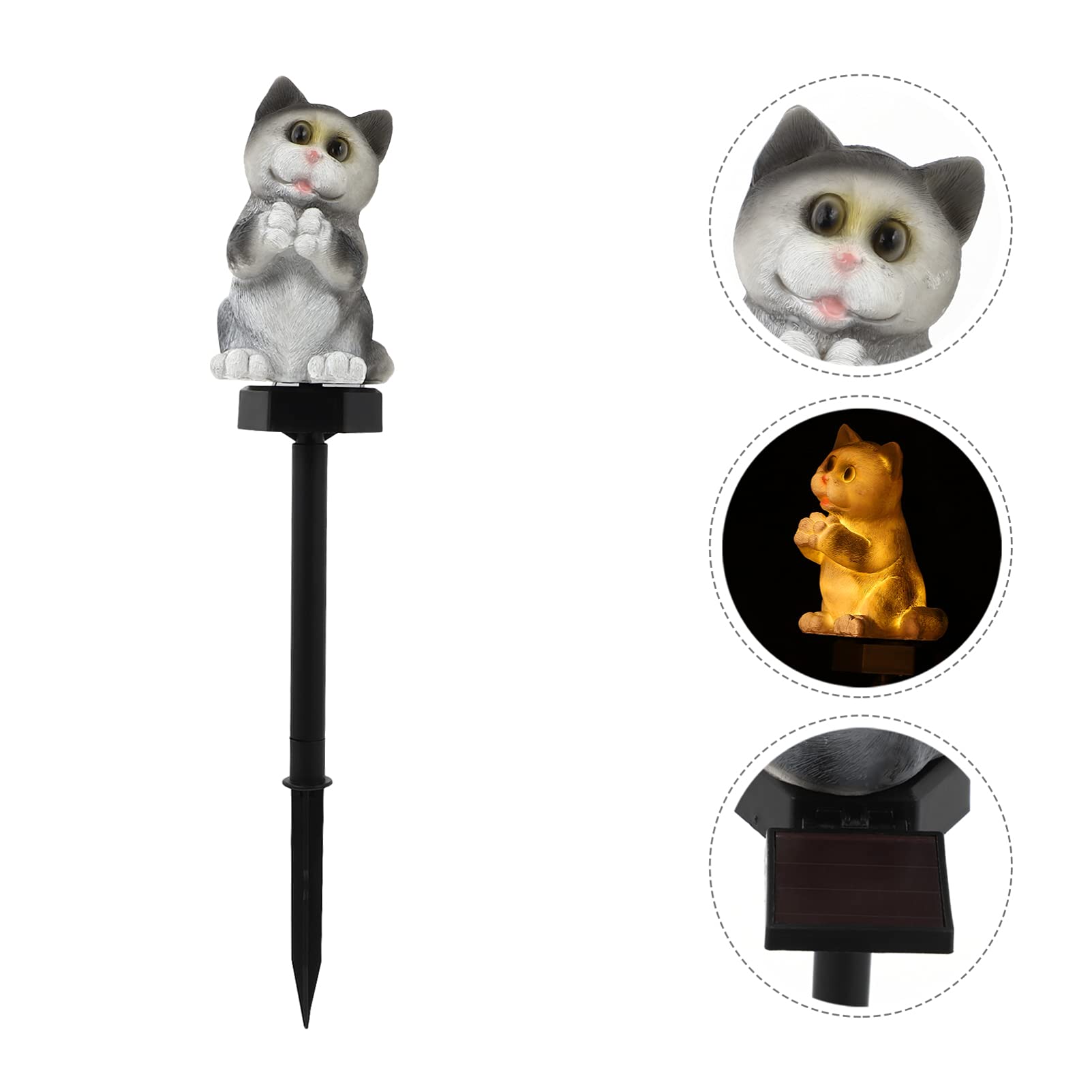 Solar Garden Lights Outdoor - LED Cat Stake Lights for Pathway & Landscape Decoration | Waterproof Solar Powered Animal Statue Yard Decor | Perfect for Garden, Patio, Walkway & Backyard Lighting