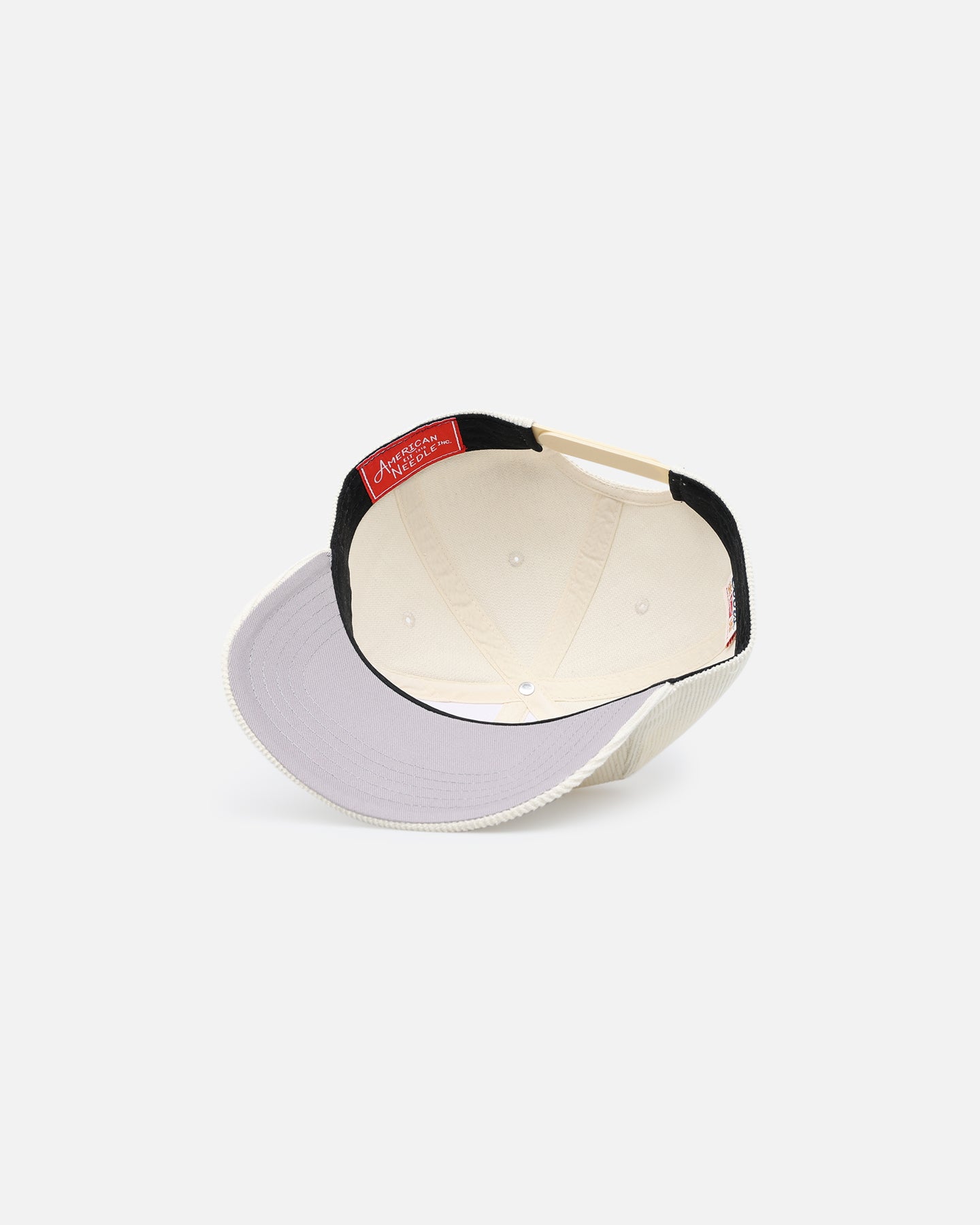 American Needle Roscoe Corduroy Snapback Hat - Ivory Retro Baseball Cap for Men & Women - Perfect for Casual Wear, Sports & Street Fashion