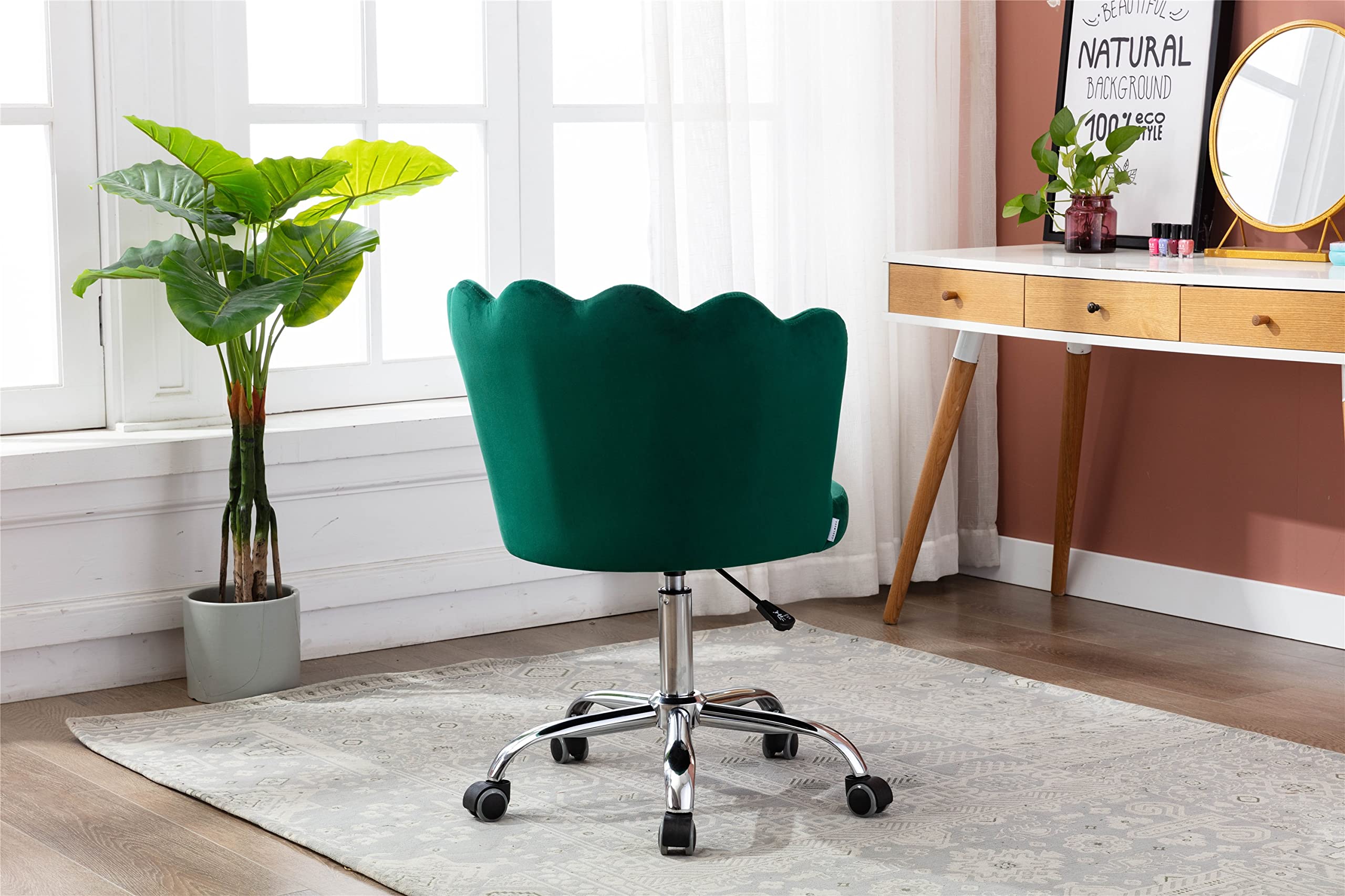 Modern Swivel Shell Chair - Green Ergonomic Lounge Chair for Living Room, Bedroom & Home Office - Perfect for Relaxing, Reading & Working