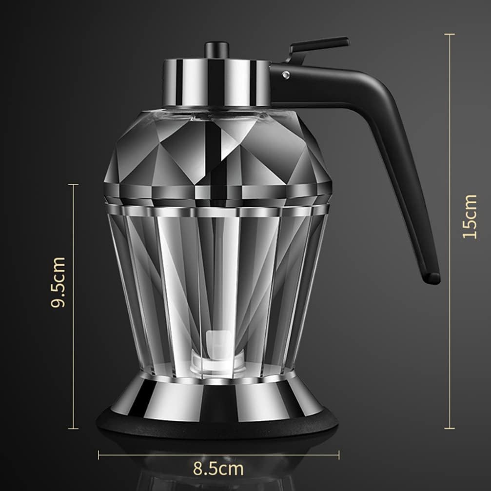 Premium Diamond-Shaped Honey Dispenser Pot - No Drip Syrup Dispenser for Pancakes, Waffles & Desserts | Elegant Honey Jar with Stand Base for Kitchen & Dining | Perfect for Honey, Edible Oil, Vinegar, Soy Sauce & More | Ideal for Breakfast, Tea Time & Family Gatherings