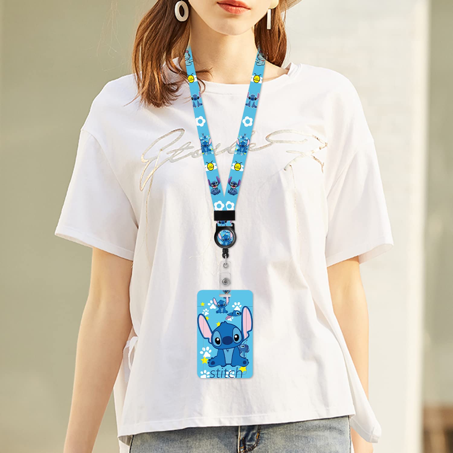 Retractable ID Badge Lanyard for Office, School & Events - Cute Cartoon Keychain