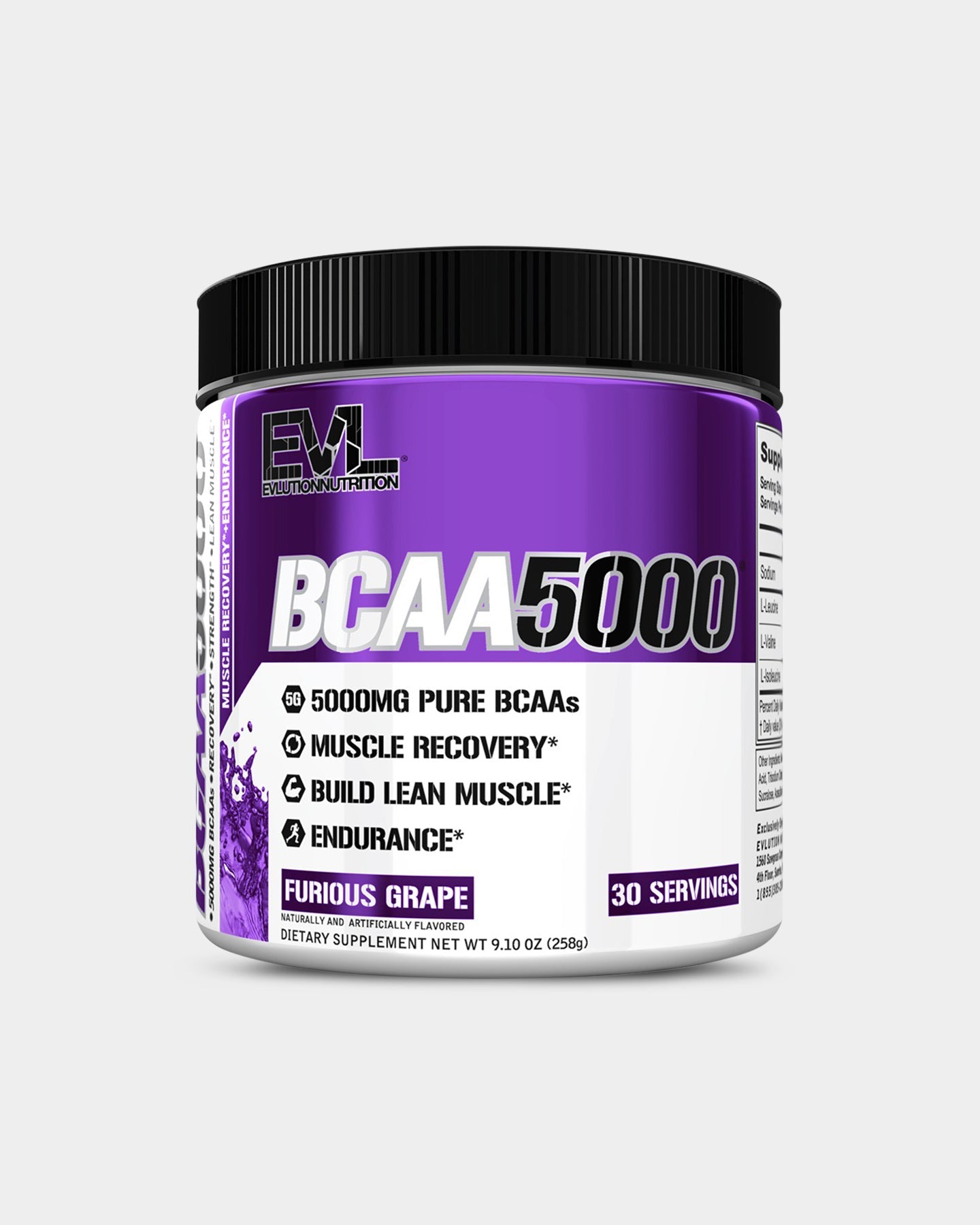 EVLUTION NUTRITION BCAA 5000 Powder - Branched Chain Amino Acid Supplement for Muscle Recovery & Growth - Ideal for Workout, Fitness & Bodybuilding