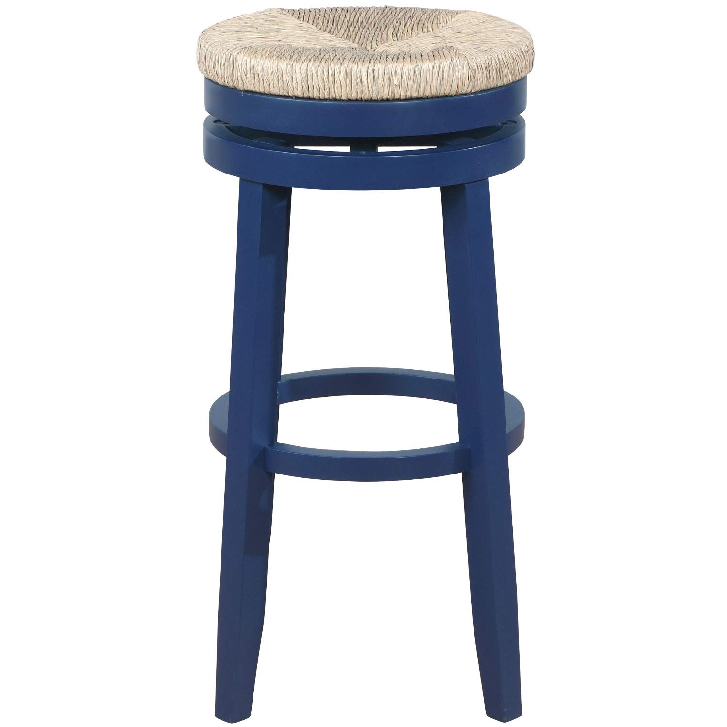 Powell Morgan Swivel Bar Stool - Navy Blue Upholstered Counter Height Stool for Kitchen Island, Bar & Dining Room - Modern Home Furniture