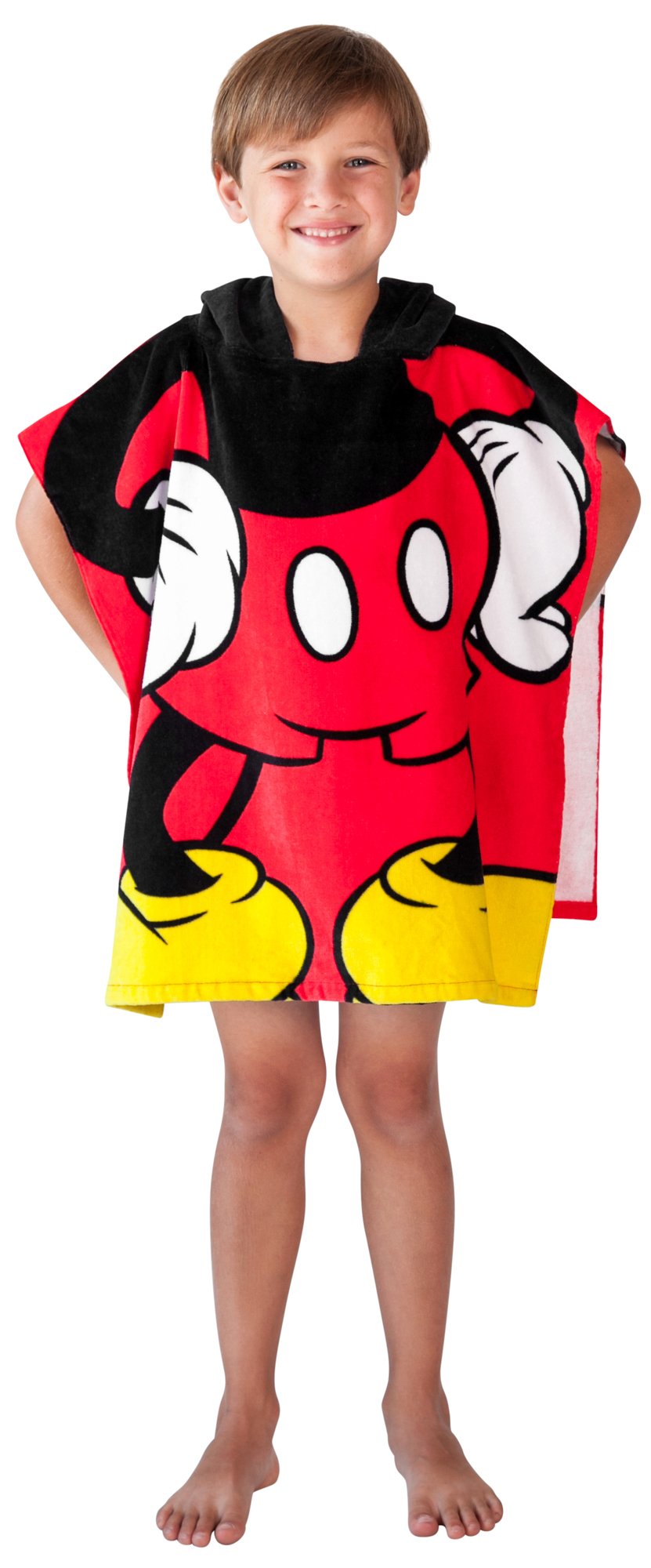 Disney Mickey Mouse Hooded Towel Poncho for Kids - Soft Bath & Beach Cover Up, Swim Wrap for Boys & Girls - Perfect for Pool, Beach, and After Bath Time