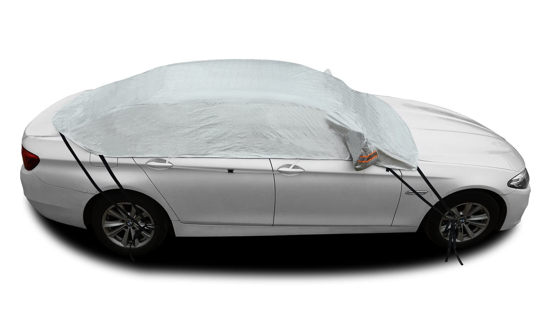 Kadooria Safe View Half Car Cover - Waterproof, Windproof, Dustproof Windshield Protection for Sedan (3L Size) - Ideal for Snow, Winter & Summer Weather Protection