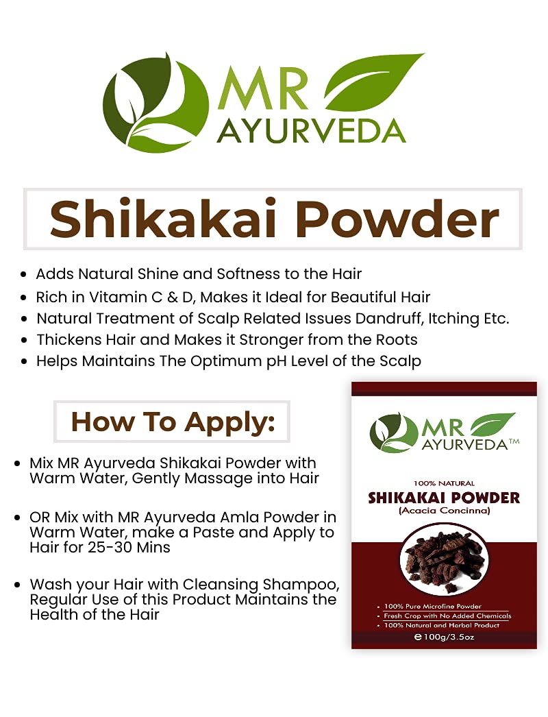 Organic Shikakai Powder for Hair & Skin - 100g | Ayurvedic Hair Conditioner & Cleanser | Natural Shikakai Powder for Hair Wash, Scalp Care & Skin Treatment | Perfect for DIY Hair Masks & Herbal Beauty Routines