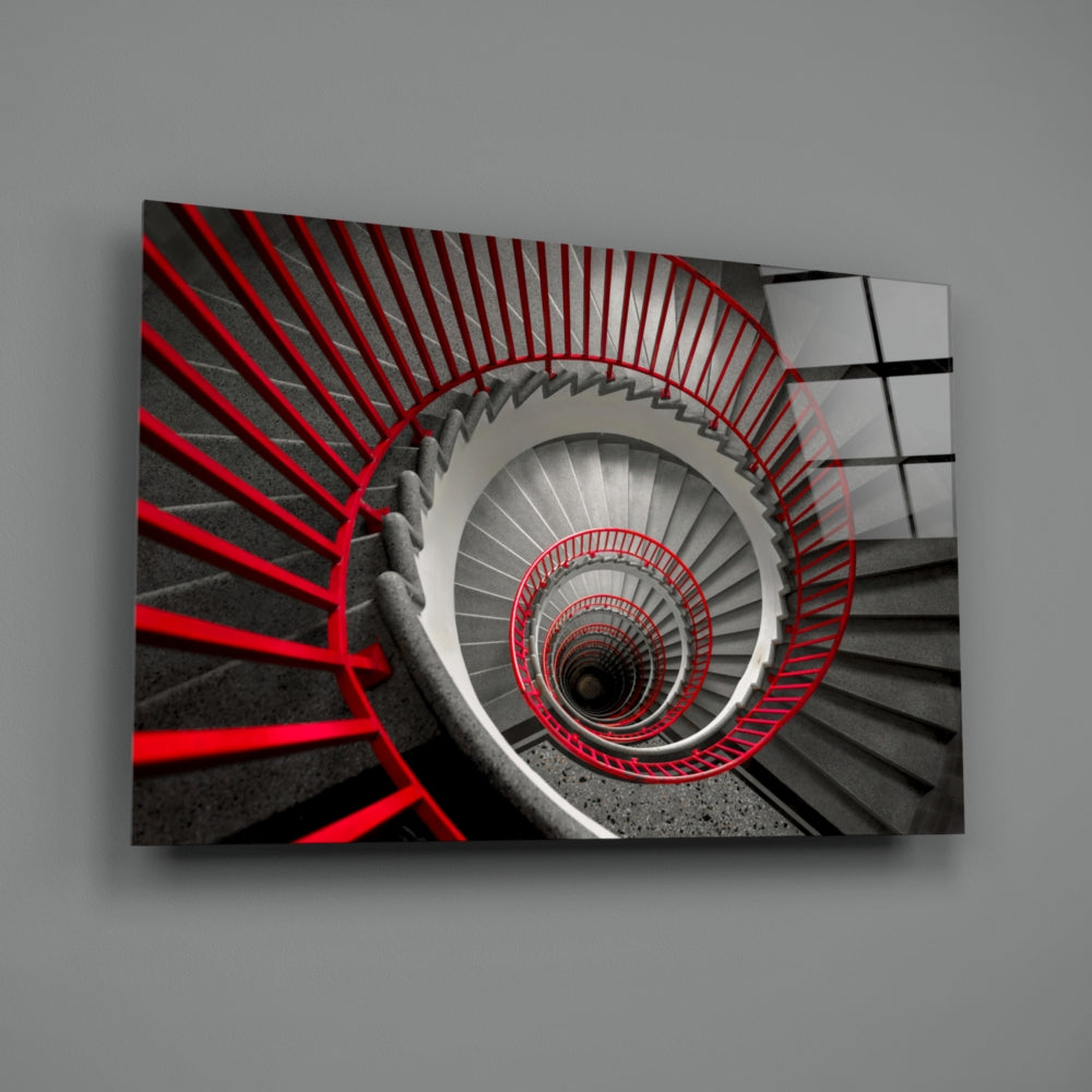 Red Staircase - Modern Home Decor for Living Room, Bedroom & Office | Durable & Stylish Design for Indoor Spaces