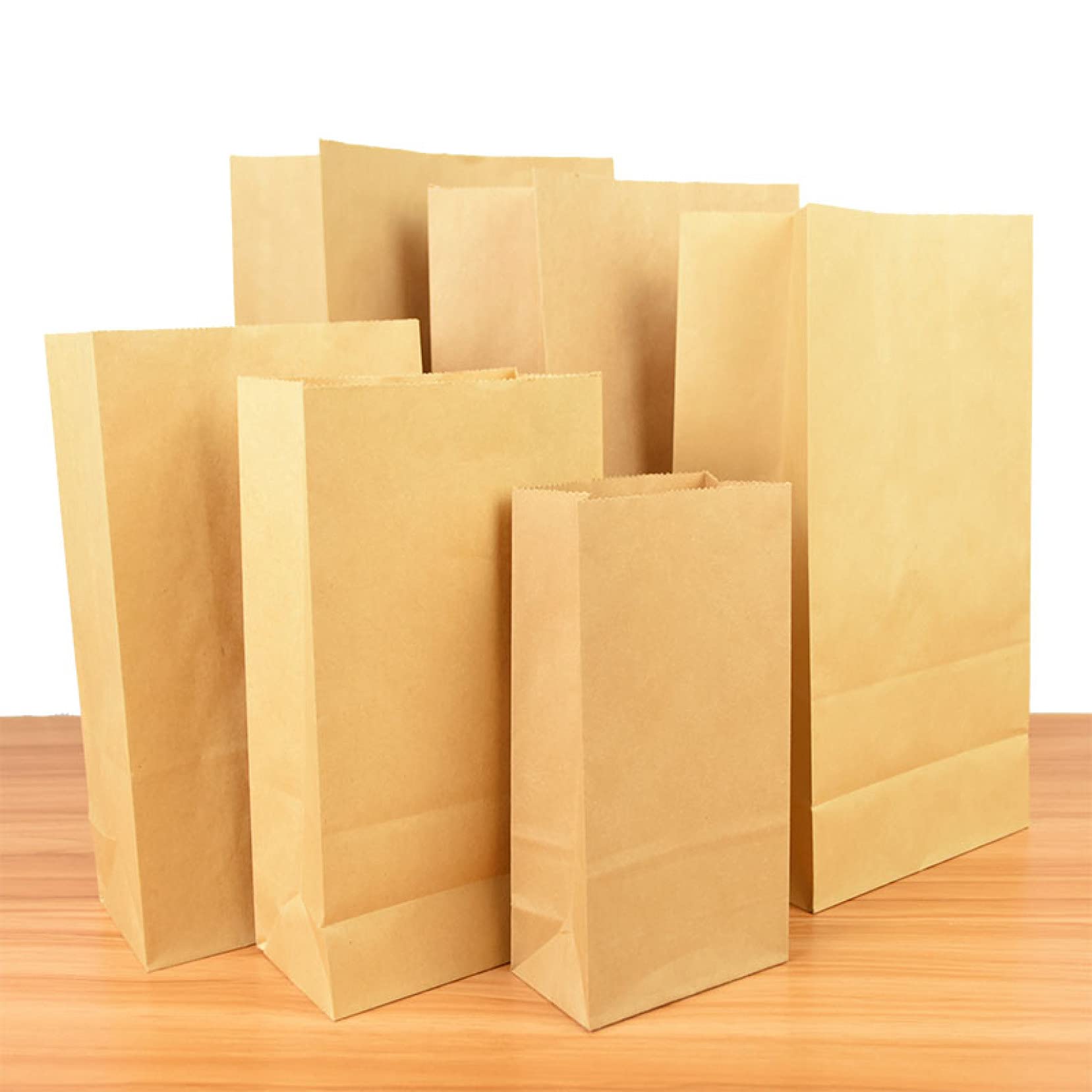 10Pcs Brown Kraft Paper Bags - Eco-Friendly Takeaway Food Bags for Bakery, Candy, Vegetables & Groceries | Perfect for Picnics, Parties & Sustainable Packaging