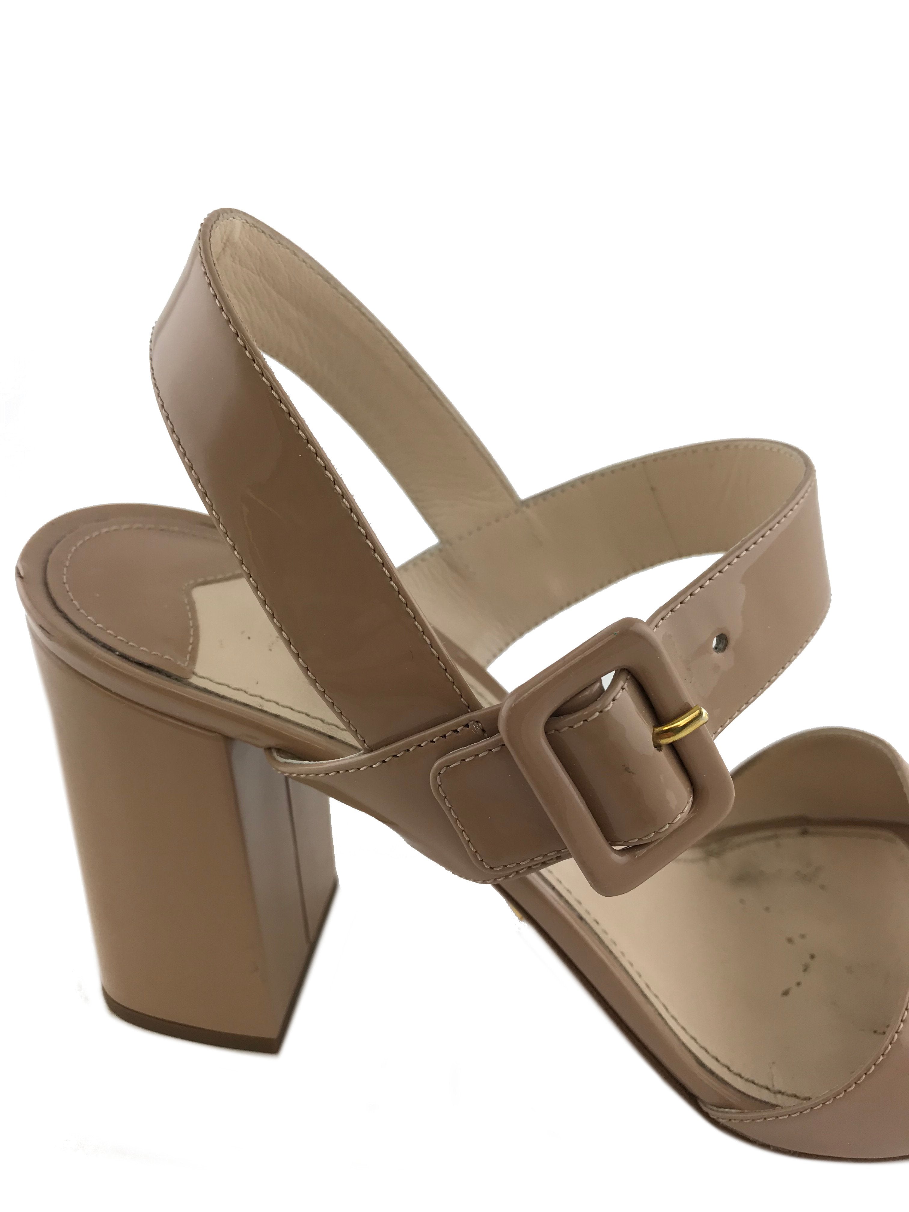 Prada Buckle Patent Leather City Sandals Women's Size 9 - Stylish & Comfortable for Casual Outings & Summer Travel