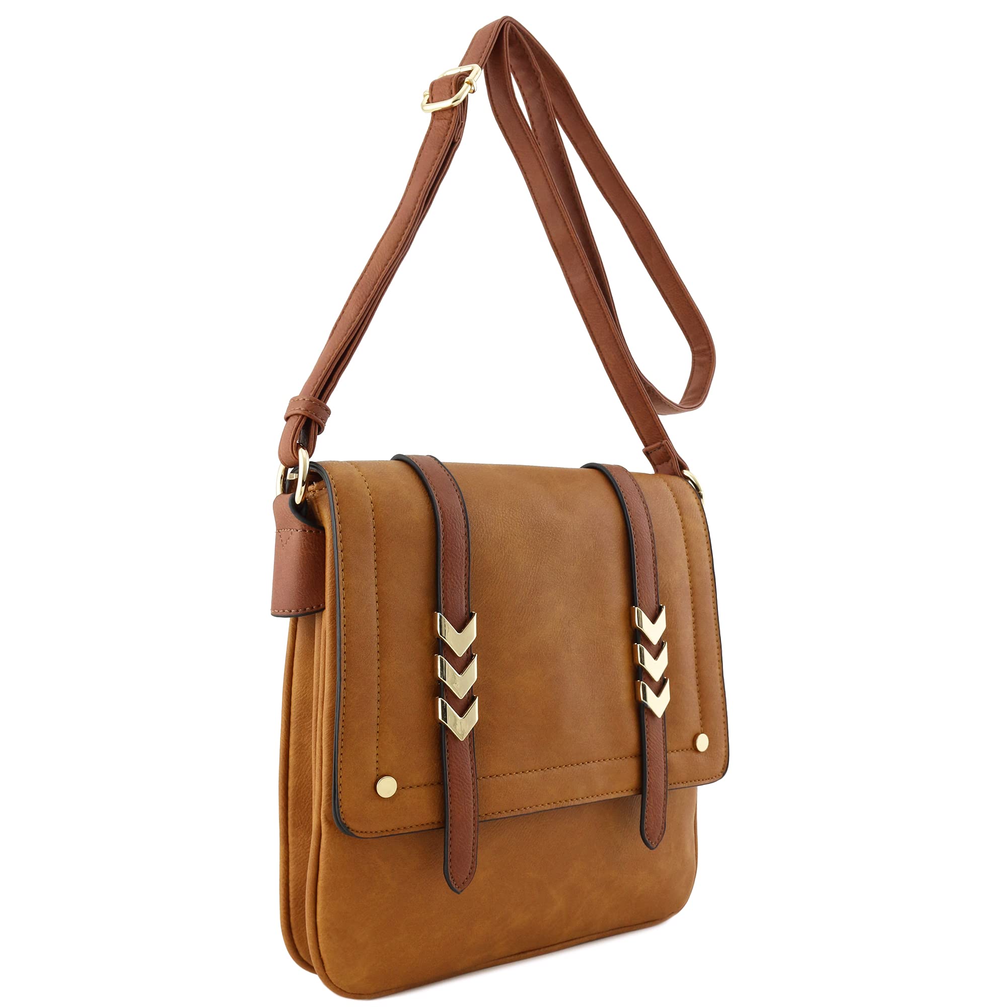 ALYSSA Double Compartment Large Flapover Crossbody Bag for Women - Stylish Leather Shoulder Purse with Adjustable Strap, Perfect for Work, Travel & Everyday Use