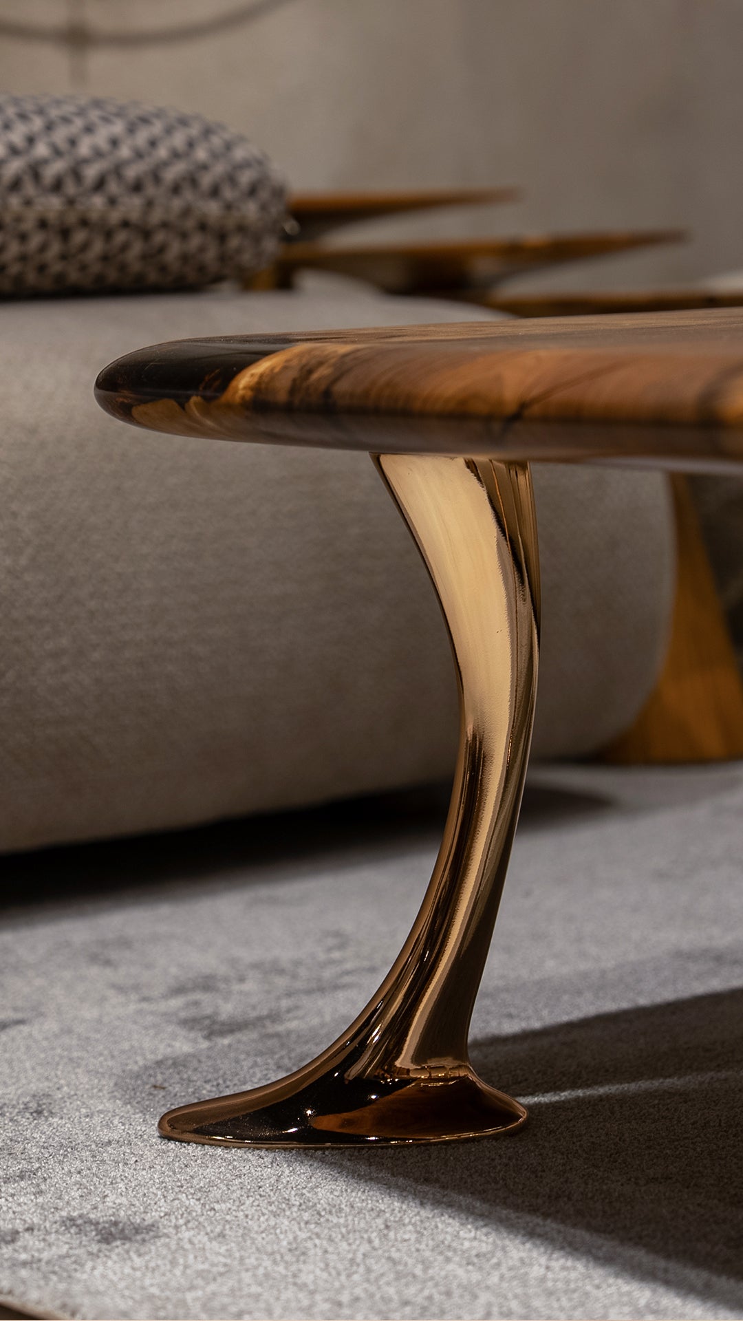 Luxury Epoxy Resin River Walnut Coffee Table - Handmade Modern Wooden Dining Table for Living Room | Osso Collection | Perfect for Home Decor, Office & Lounge Areas