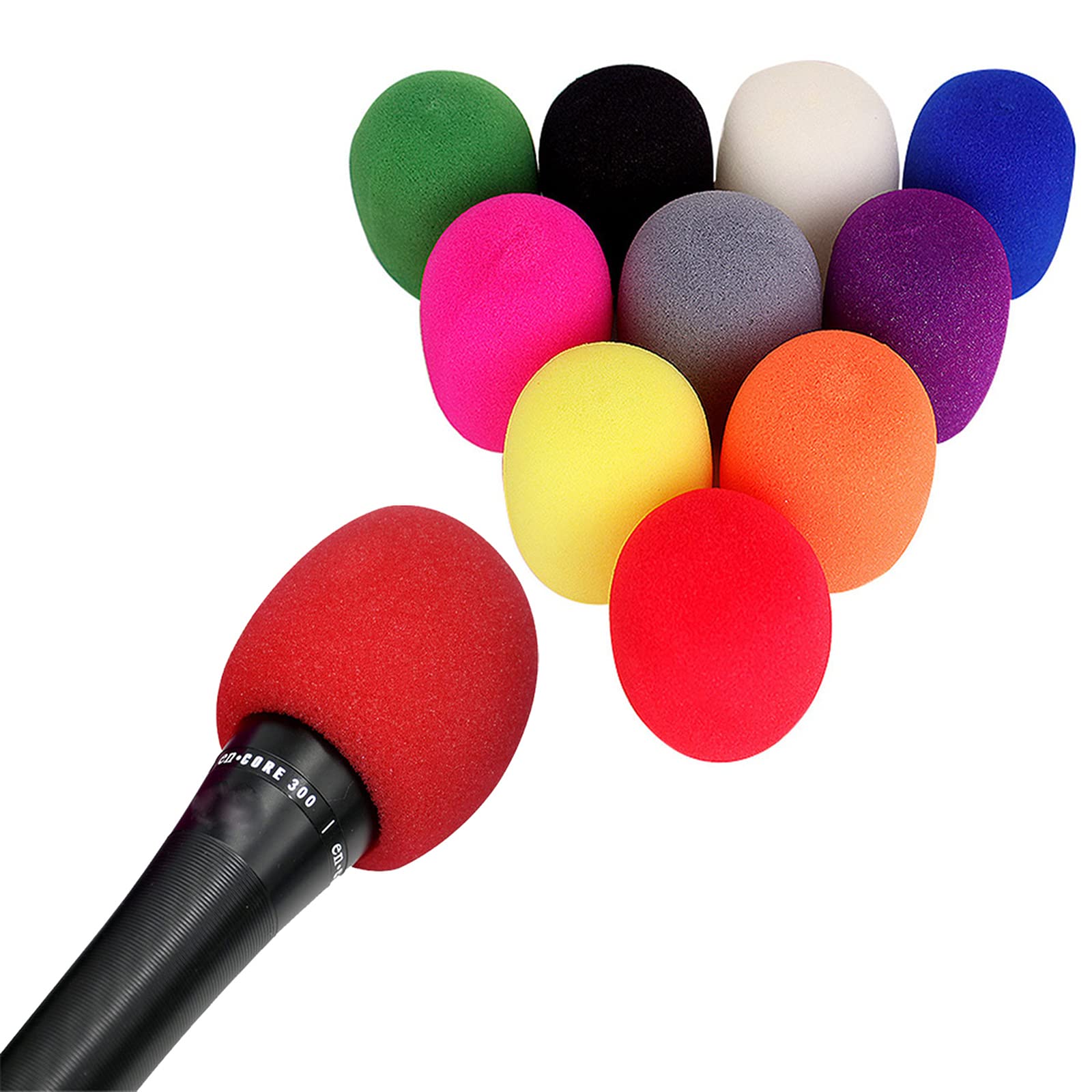 10 Pack Washable Thicken Microphone Windscreens - Universal Sponge Covers for Home KTV, Studio, Podcast & Live Streaming Accessories