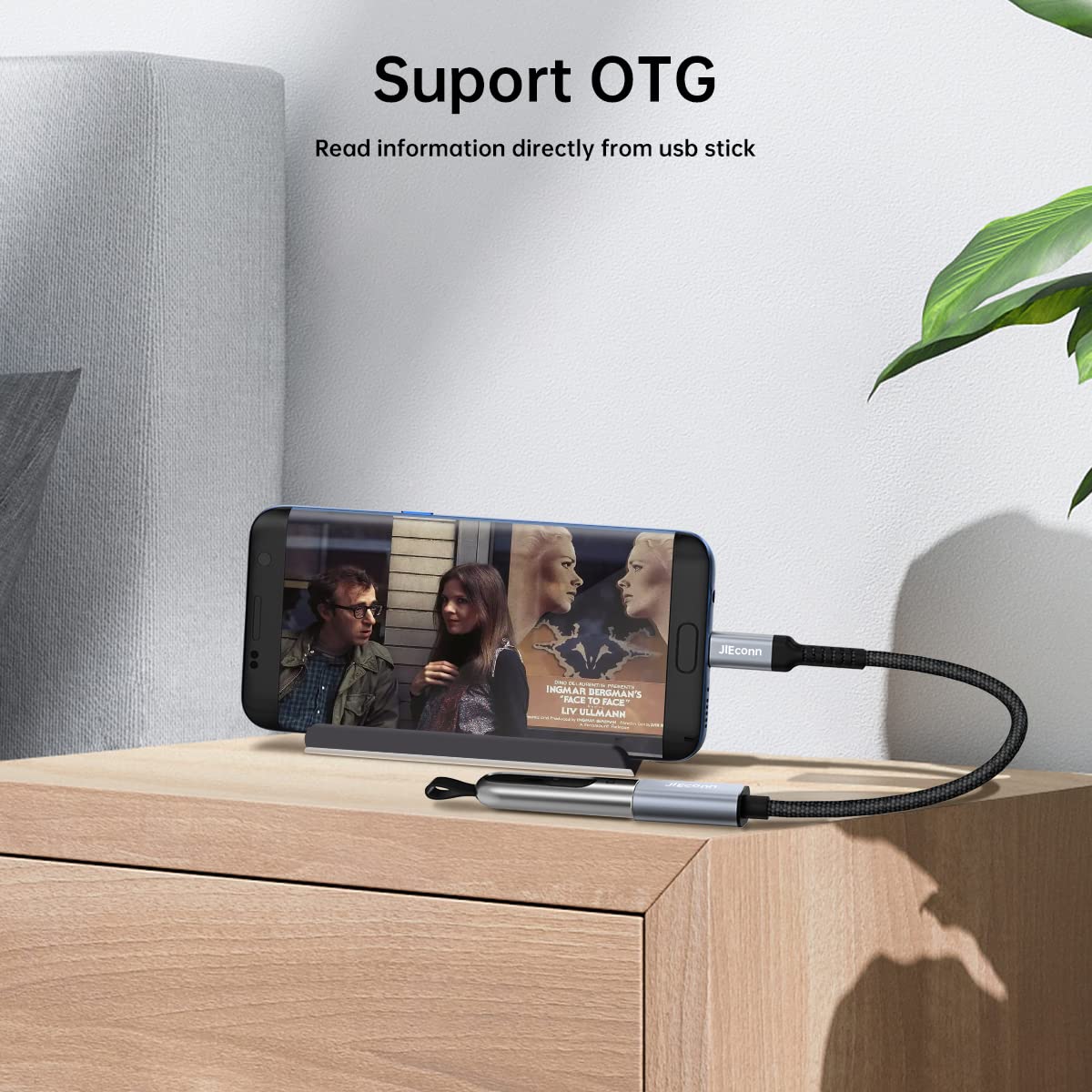 JIEconn USB C to USB Adapter 2 Pack - USB 3.0 to USB-C Converter, Thunderbolt 4/3 to USB 3.2 Adapter, Type C Male to A Female OTG Cable for iPhone 15, MacBook, iPad, Pixel, Samsung S23 - Perfect for Data Transfer & Charging (Grey)