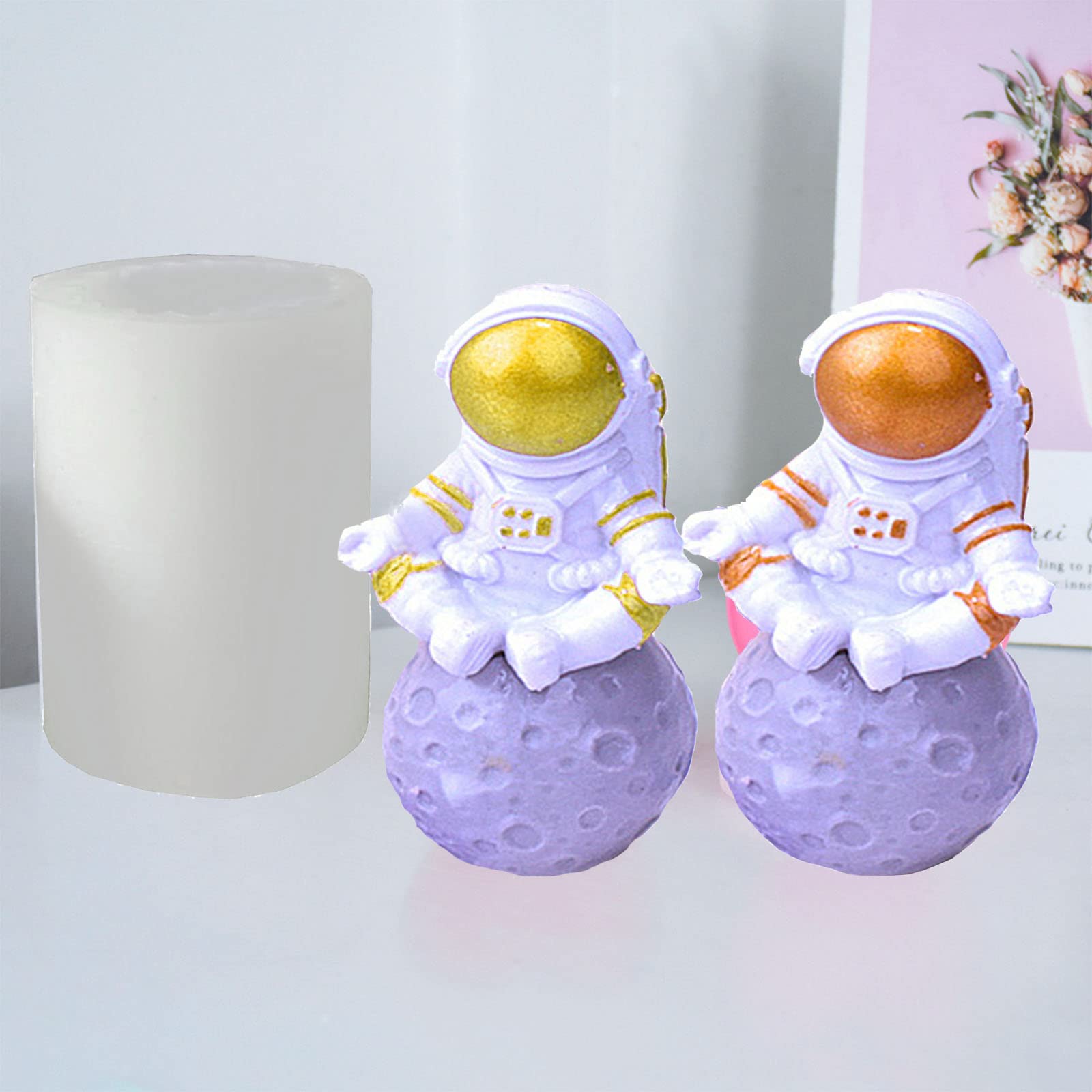 Premium Silicone Astronaut Candle Molds for DIY Candle Making - Reusable Resin Molds for Candles, Soaps, and Home Decor - Perfect for Birthday Parties, Space-Themed Events, and Handmade Gifts
