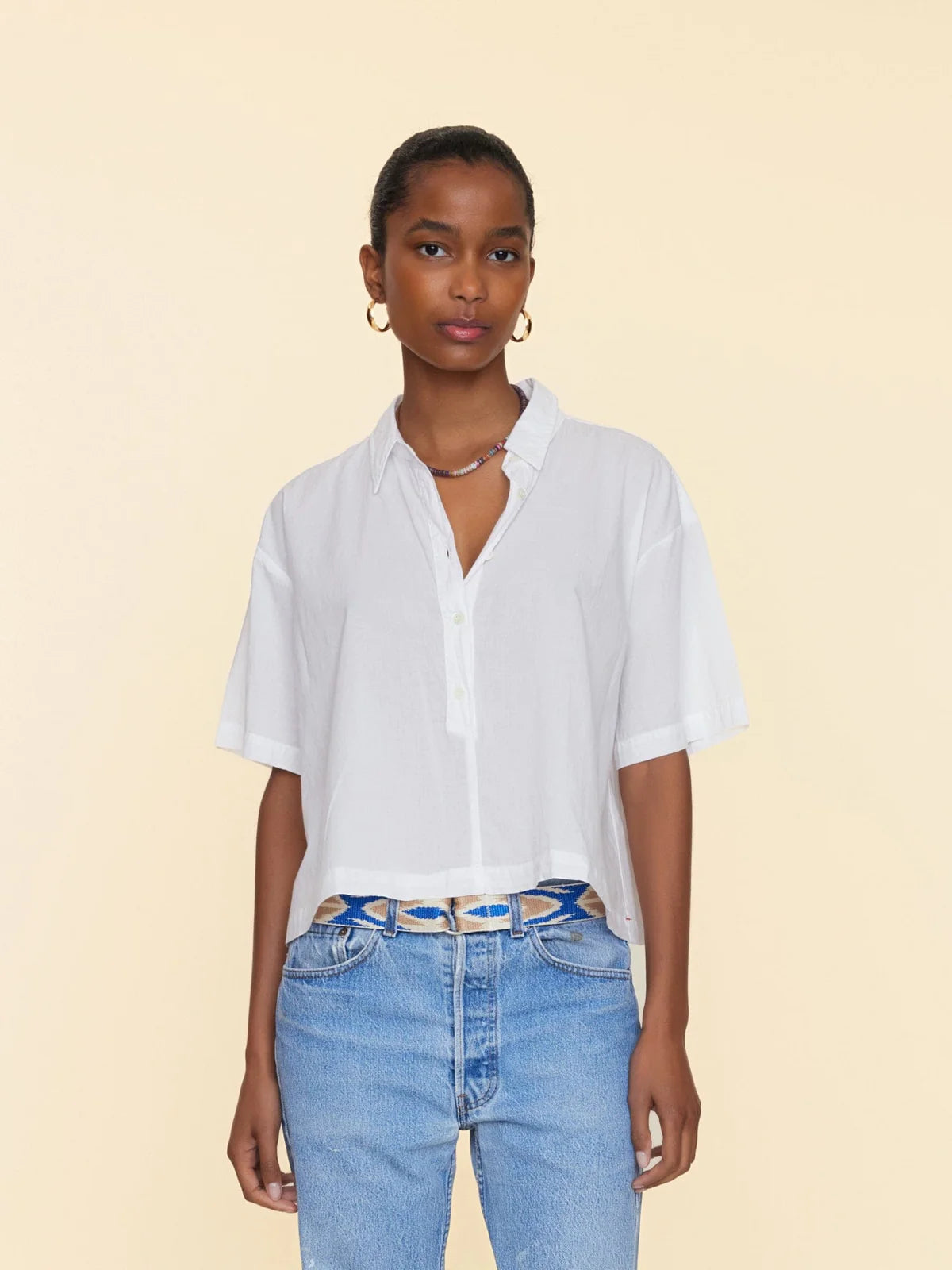 Ansel Top Women's White Blouse - Elegant & Comfortable for Work, Office, and Casual Wear