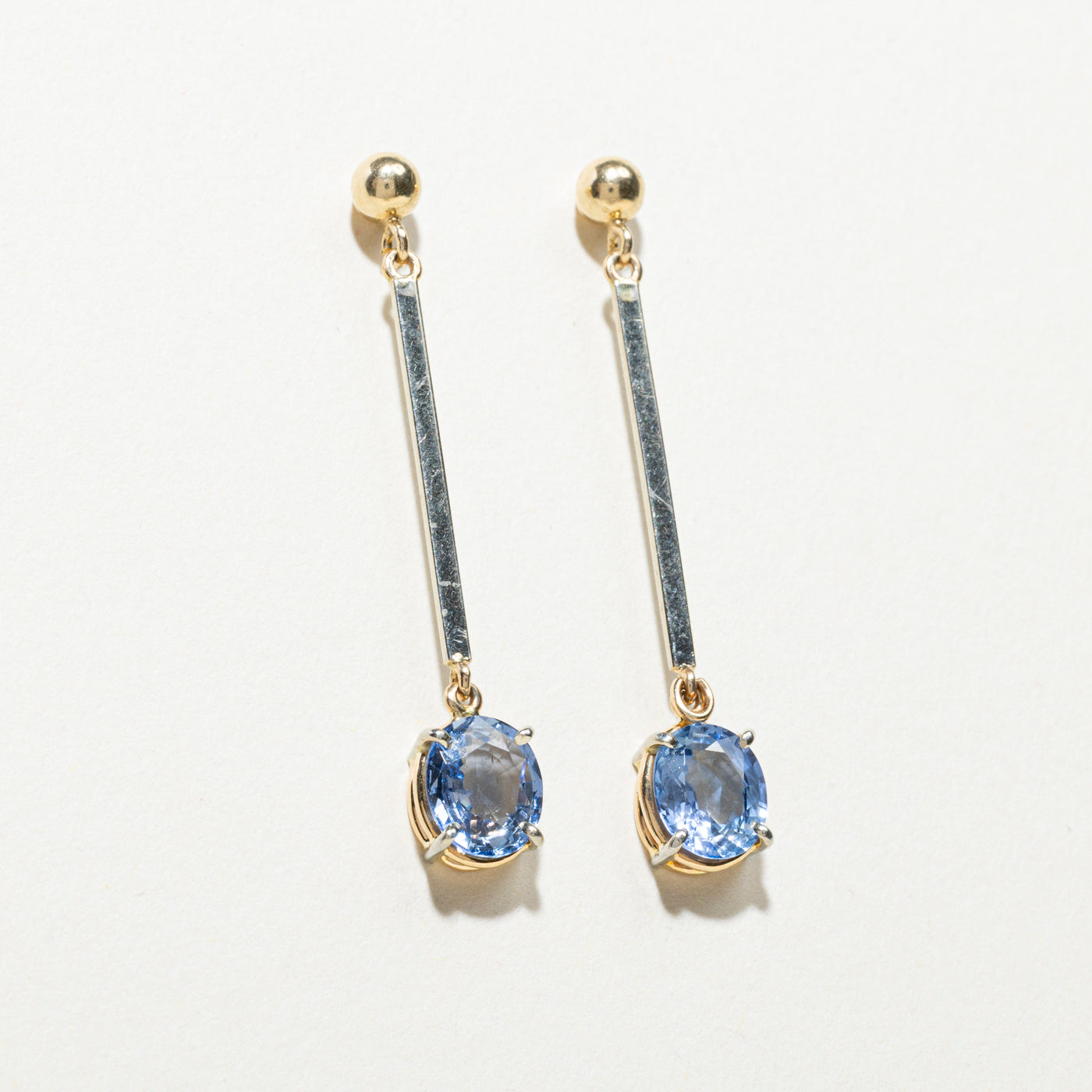 2.40ctw Oval Cut Sapphire Drop Earrings - Elegant Dangling Gemstone Jewelry for Weddings, Parties & Special Occasions