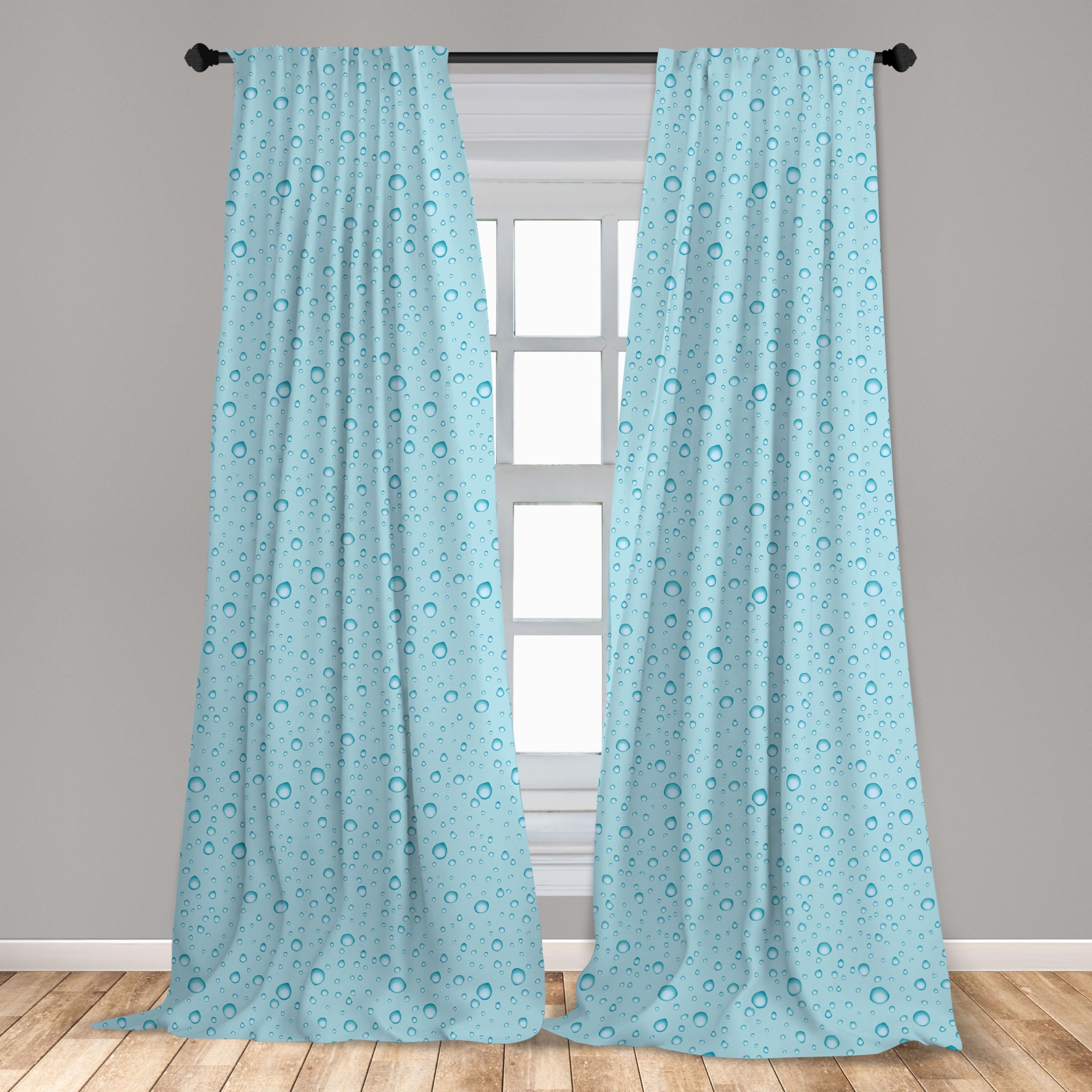 Ambesonne Aqua Water Drop Curtains - 2 Panel Set, 28