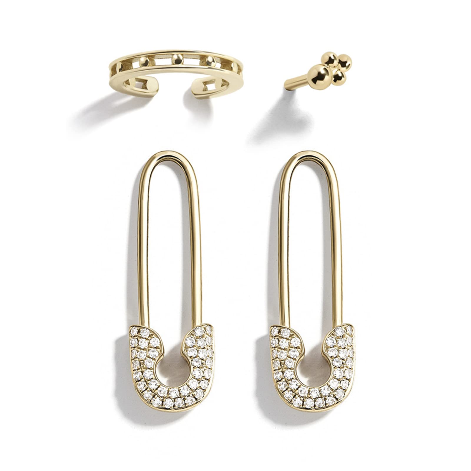 Safety Pin Earrings for Women | Paperclip Link Chain Hoop Earrings | Valentine's Day Gifts for Teen Girls | Trendy Punk Jewelry for Parties & Everyday Wear