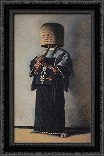 Vasily Vereshchagin Japanese Beggar 16x24 Black Ornate Wood Framed Canvas Art - Elegant Wall Decor for Living Room, Bedroom & Office