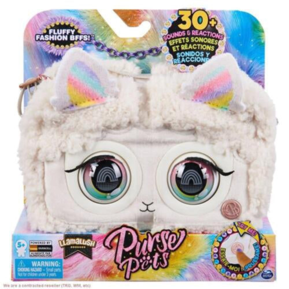 Fluffy Llama Plush Purse Pet - Soft & Cute Stuffed Animal Handbag for Girls & Kids | Perfect for School, Travel & Playtime