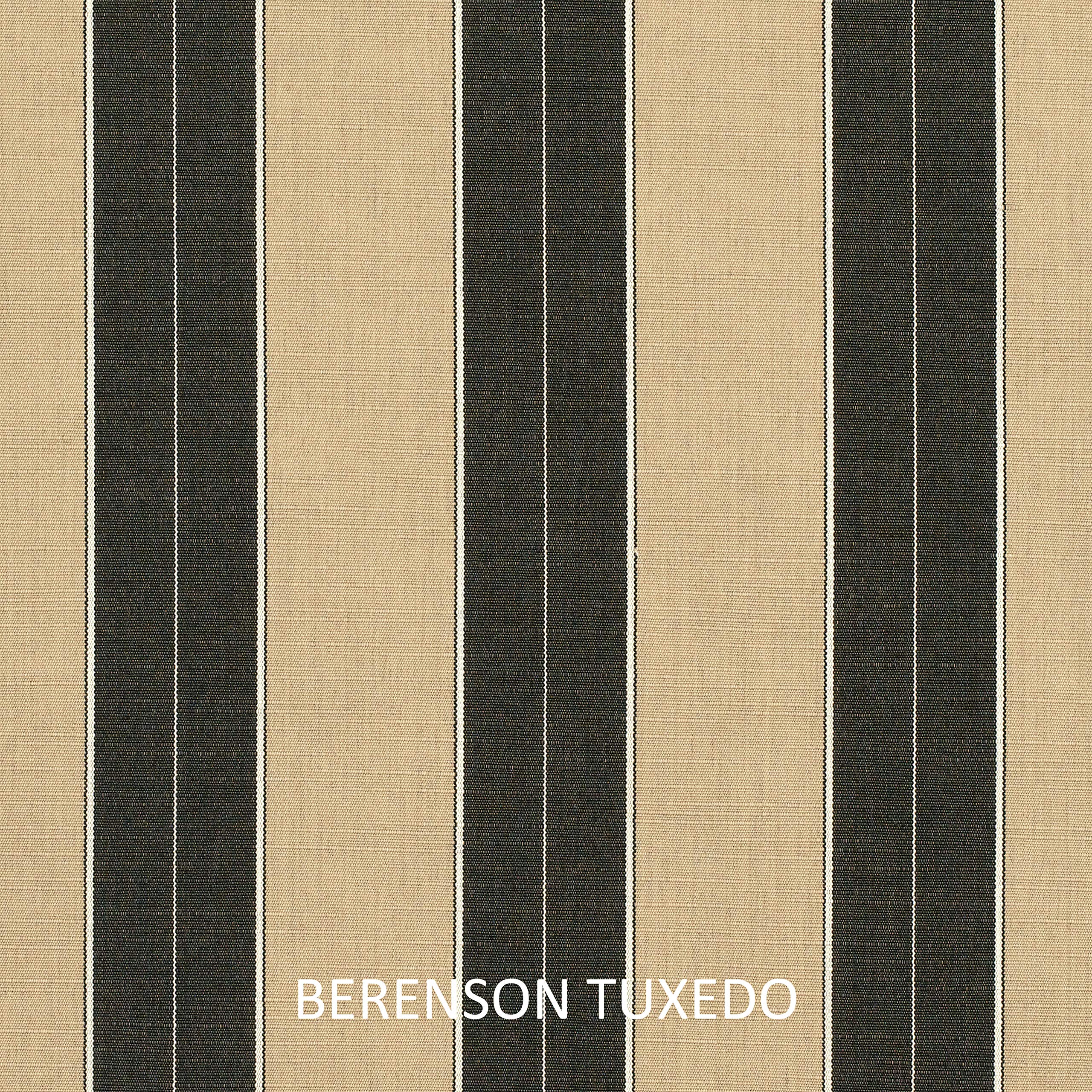 Sorra Home x Sunbrella Square Pillows Set of 2 - Tan & Black Stripes Outdoor Cushions for Patio, Sofa & Lounge Chair Decor