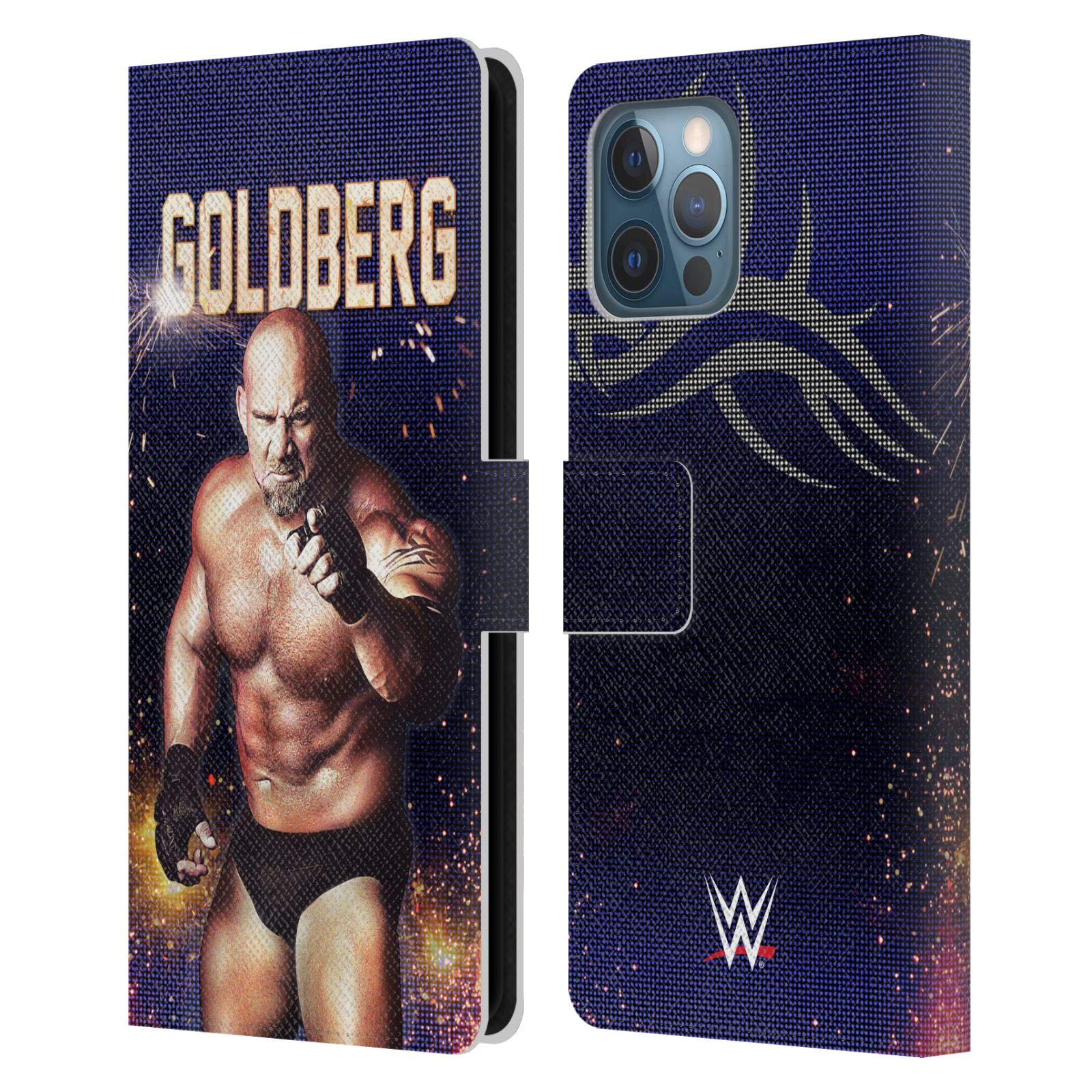 Official WWE Goldberg Leather Wallet Case for iPhone 12 Pro Max - Licensed Superstars Design - Perfect for Wrestling Fans & Daily Use