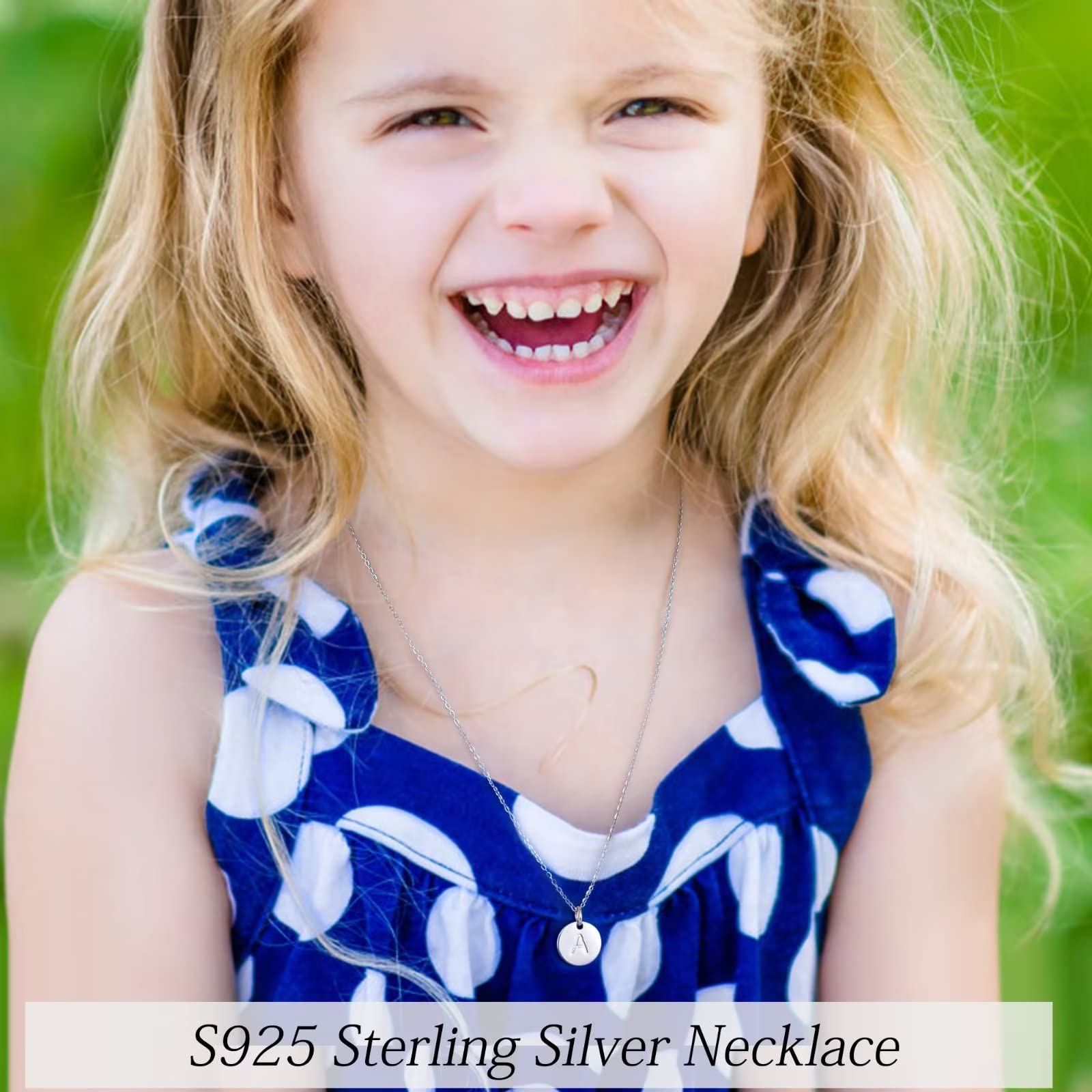 Sterling Silver Initial Necklace for Women & Girls - S925 Double Sided Engraved Letter Pendant, Dainty Hammered Disc Jewelry | Perfect Birthday Gift for Teens, Elegant Everyday Wear & Special Occasions
