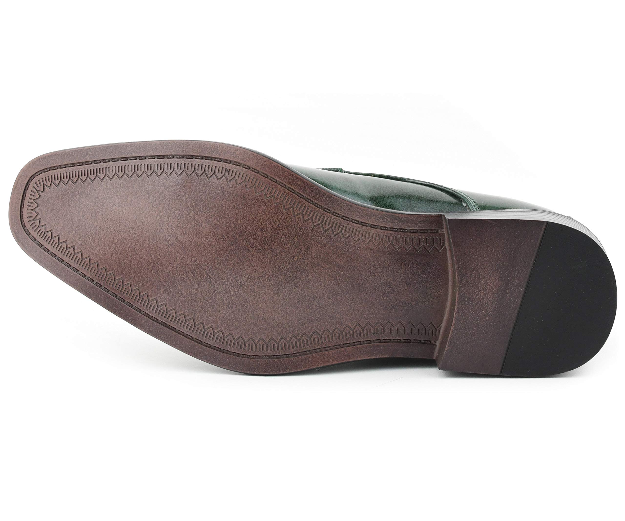 Bolano Bancroft Men's Monk Strap Dress Shoes - Slip On Formal Shoes with Embossed Cap Toe & Double Strap - Perfect for Business, Weddings & Office Wear