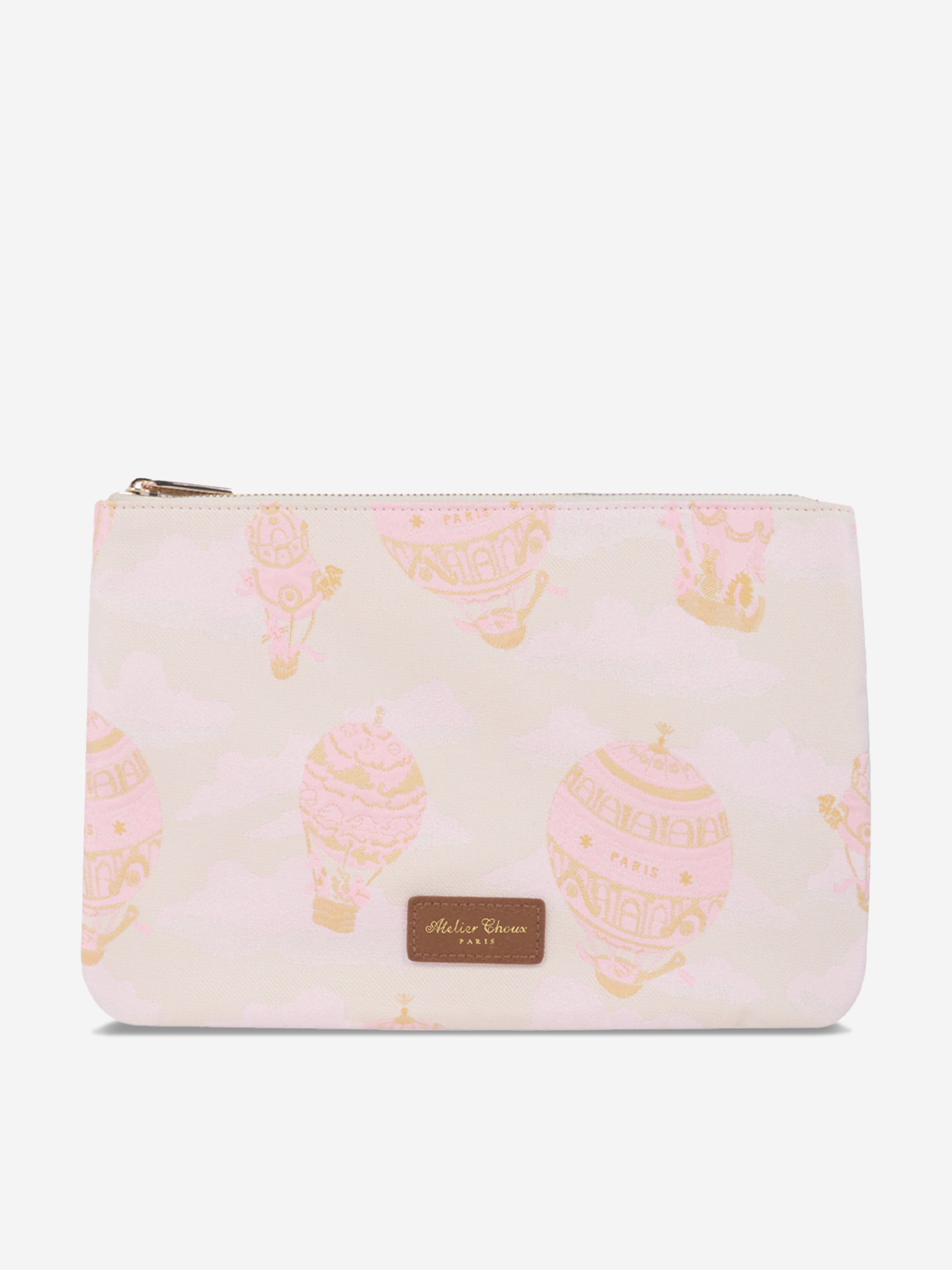 Atelier Choux Premium Pink Baby Hot Air Balloon Pouch - 31cm Diaper Bag for Newborns & Toddlers | Perfect for Travel, Daycare & On-the-Go Parents