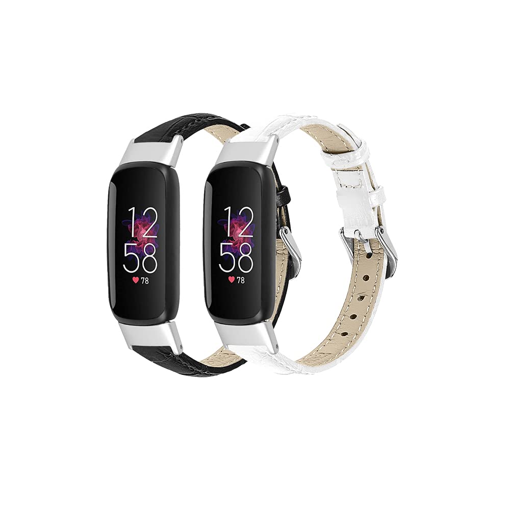 Premium Genuine Leather Replacement Band for Fitbit Luxe - Adjustable Strap Compatible with Fitbit Luxe Fitness Tracker | Perfect for Workouts, Office Wear & Everyday Use