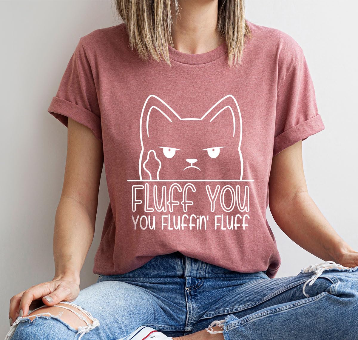 Cute Cat Lover T-Shirt - Fluffy Gift for Cat Parents - Funny Cat Tee for Casual Wear